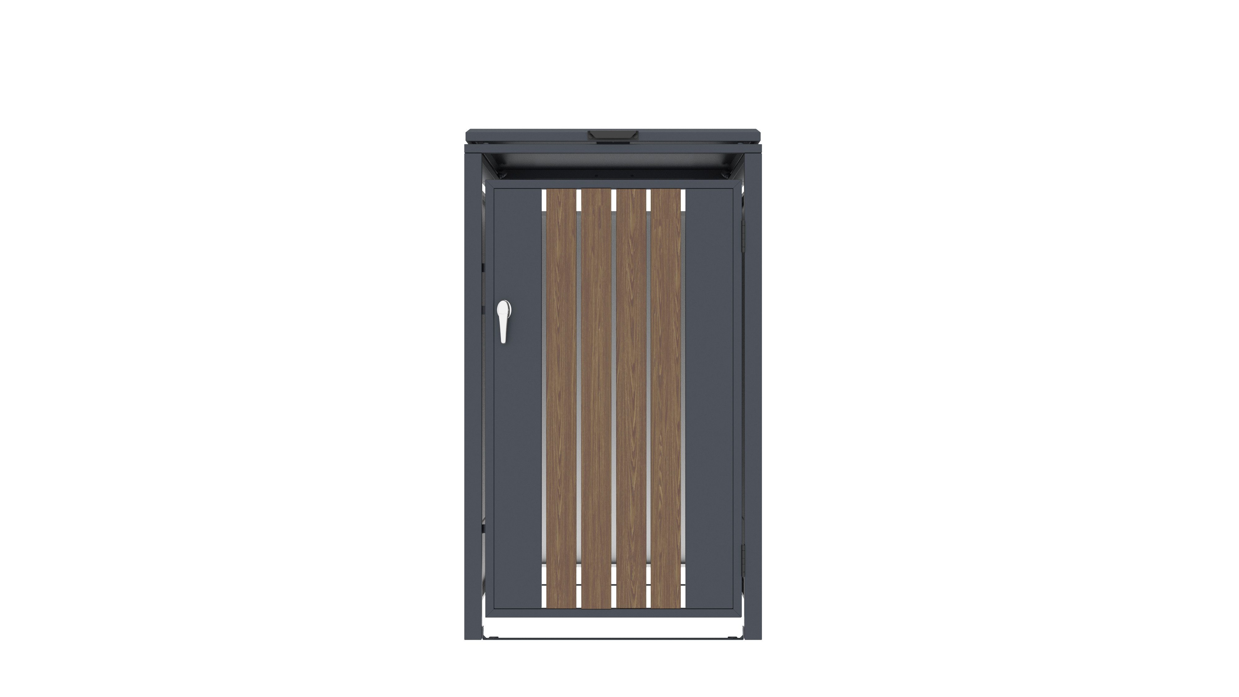 KONIFERA Mülltonnenbox Bilbao Premium, Metall pulverbeschichtet, Deckel mit Gasdruckfeder, abschließbar, BxTxH: 68x80x117 cm
