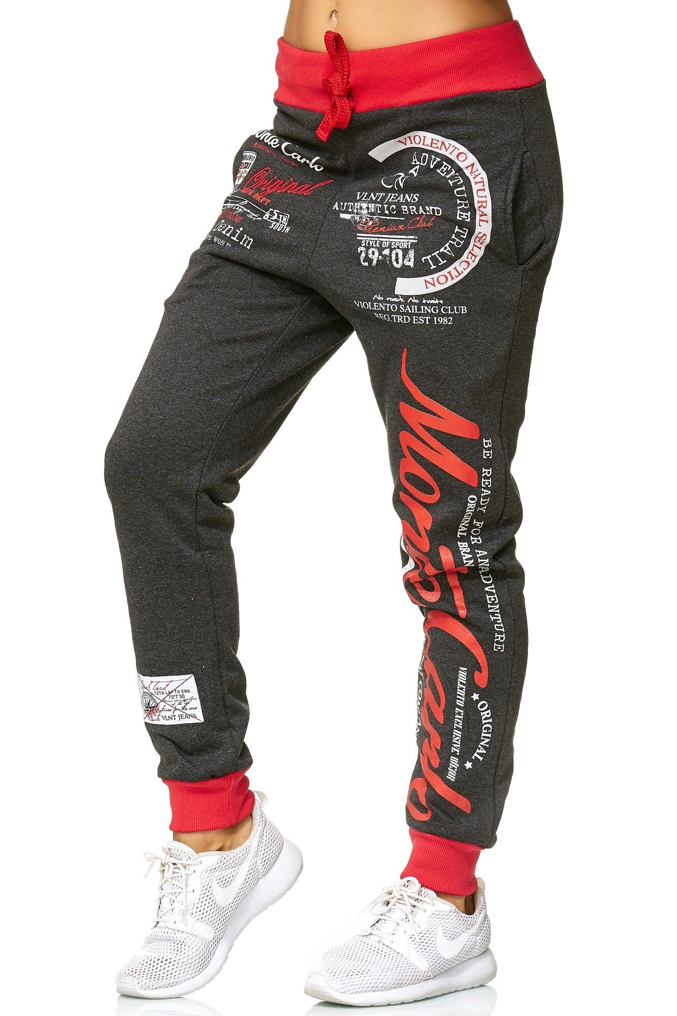 L.gonline Jogginghose Damen Jogging-HOSE, Monte Carlo 592 (Sweatpants, 1-tlg., im modischem Design) Fitness Freizeit Casual