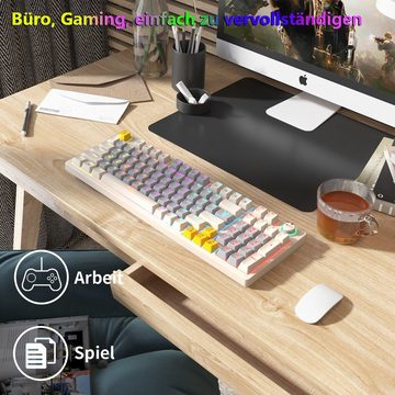 BUMHUM Nicht deutsche Tastatur Echte mechanische Tastatur,RGB-Beleuchtung Gaming-Tastatur (Zweifarbige Doppel- und Dreifarbige RGB-Gaming-Tastatur mit Kabe)