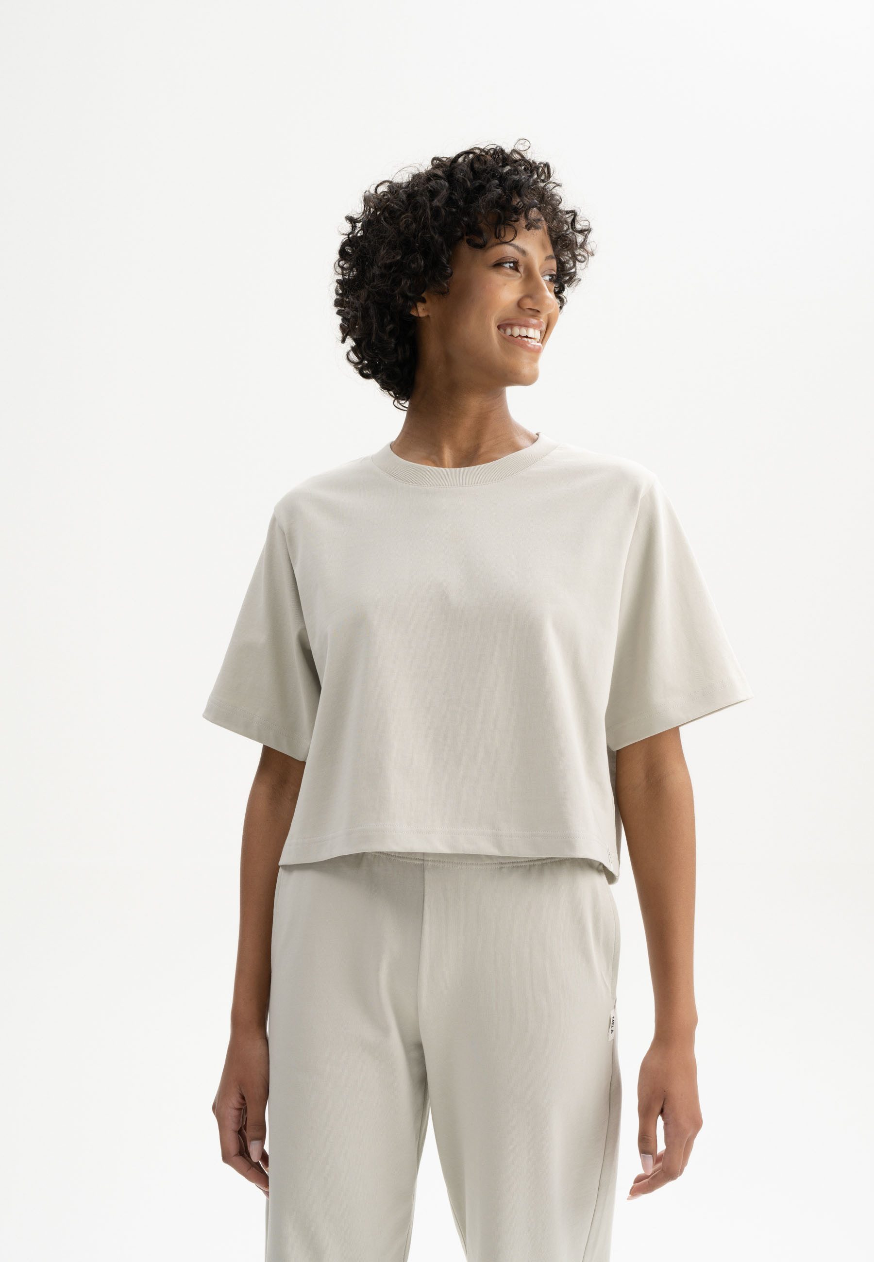 MELA Kurzarmshirt Cropped T-Shirt schwer JOSHNA günstig online kaufen