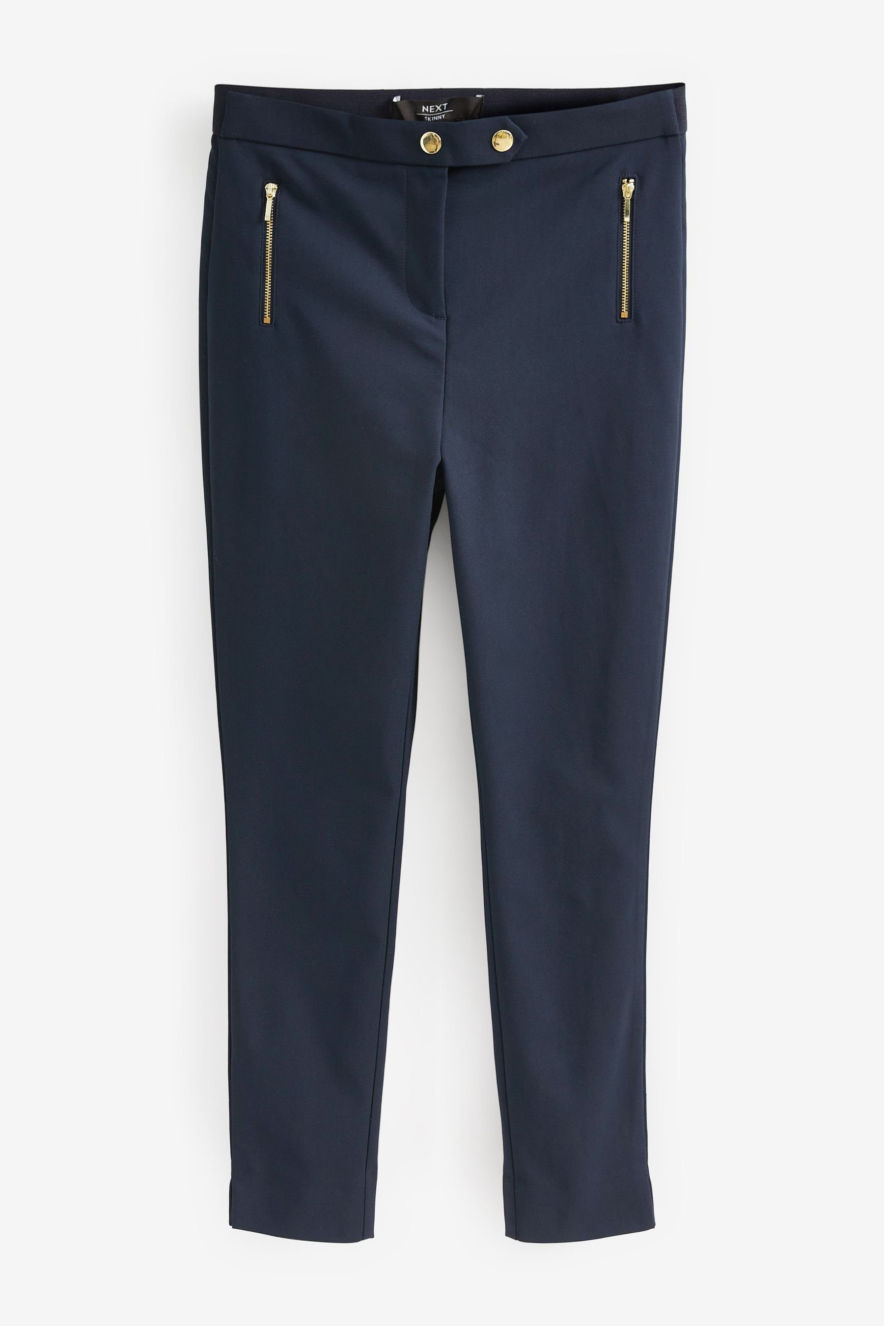 Next Stoffhose Skinny Fit Hose mit Reißverschlussdetail (1-tlg) Navy Blue | Stoffhosen