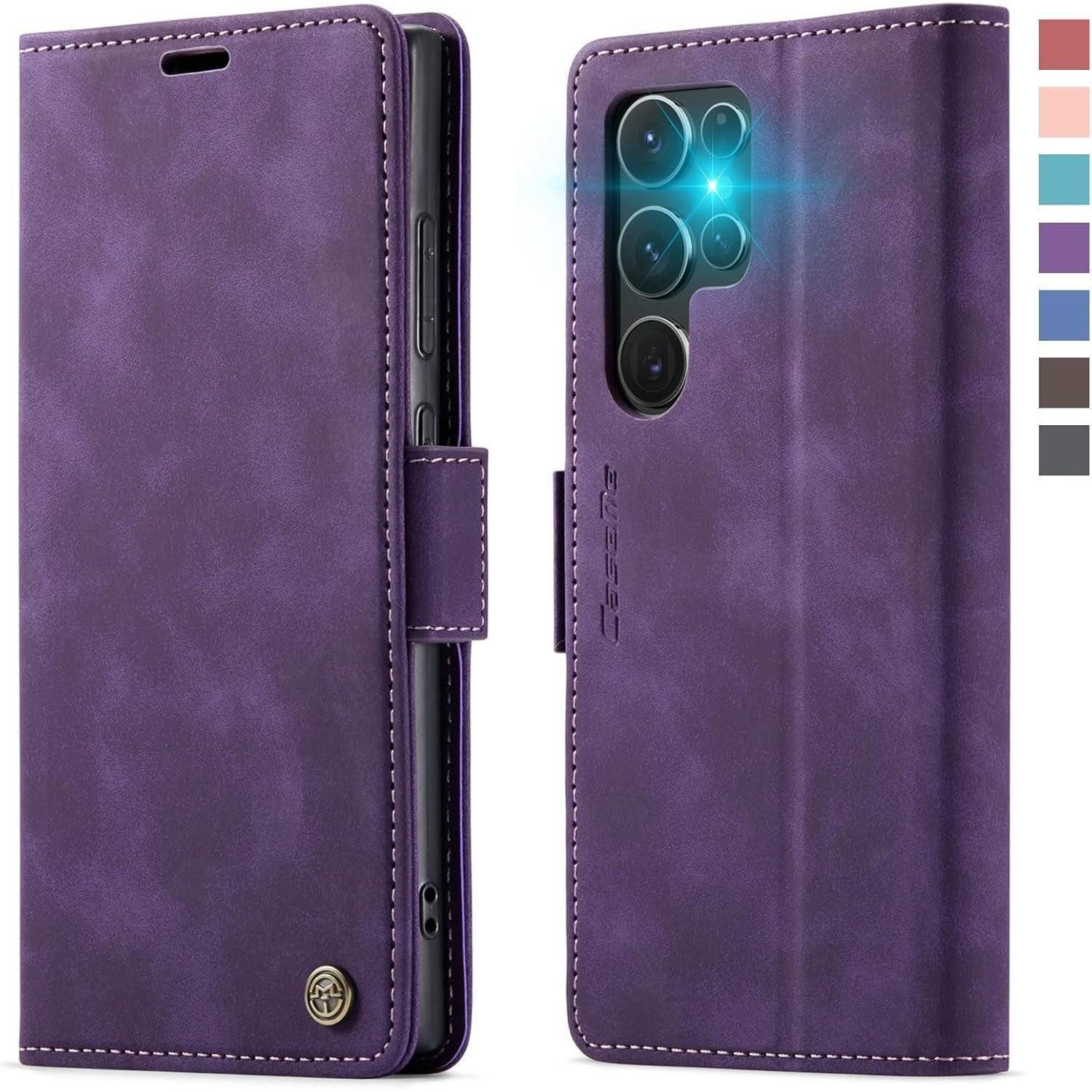 LuxusKollektion Flip Case Handyhülle Samsung Galaxy S24 Ultra 5G Lederhülle RFID Schutz