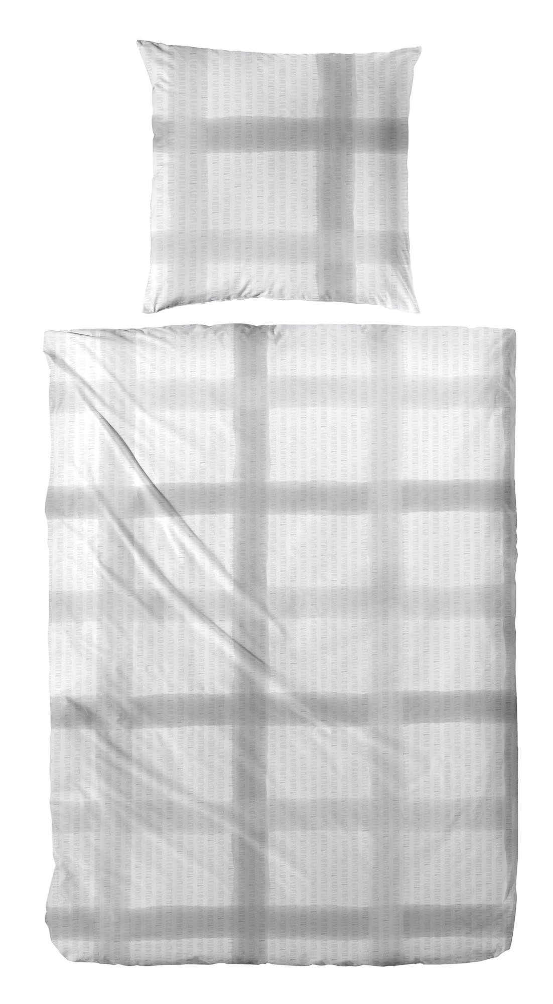 Carpe Sonno Bettwäsche Seersucker 135 x 200 155 x 220 Bügelfrei Sommer Bettwäsche Baumwolle, Seersucker, 2 teilig, OEKO-TEX Bettbezug leicht kühlend Reißverschluss Grau 155x220