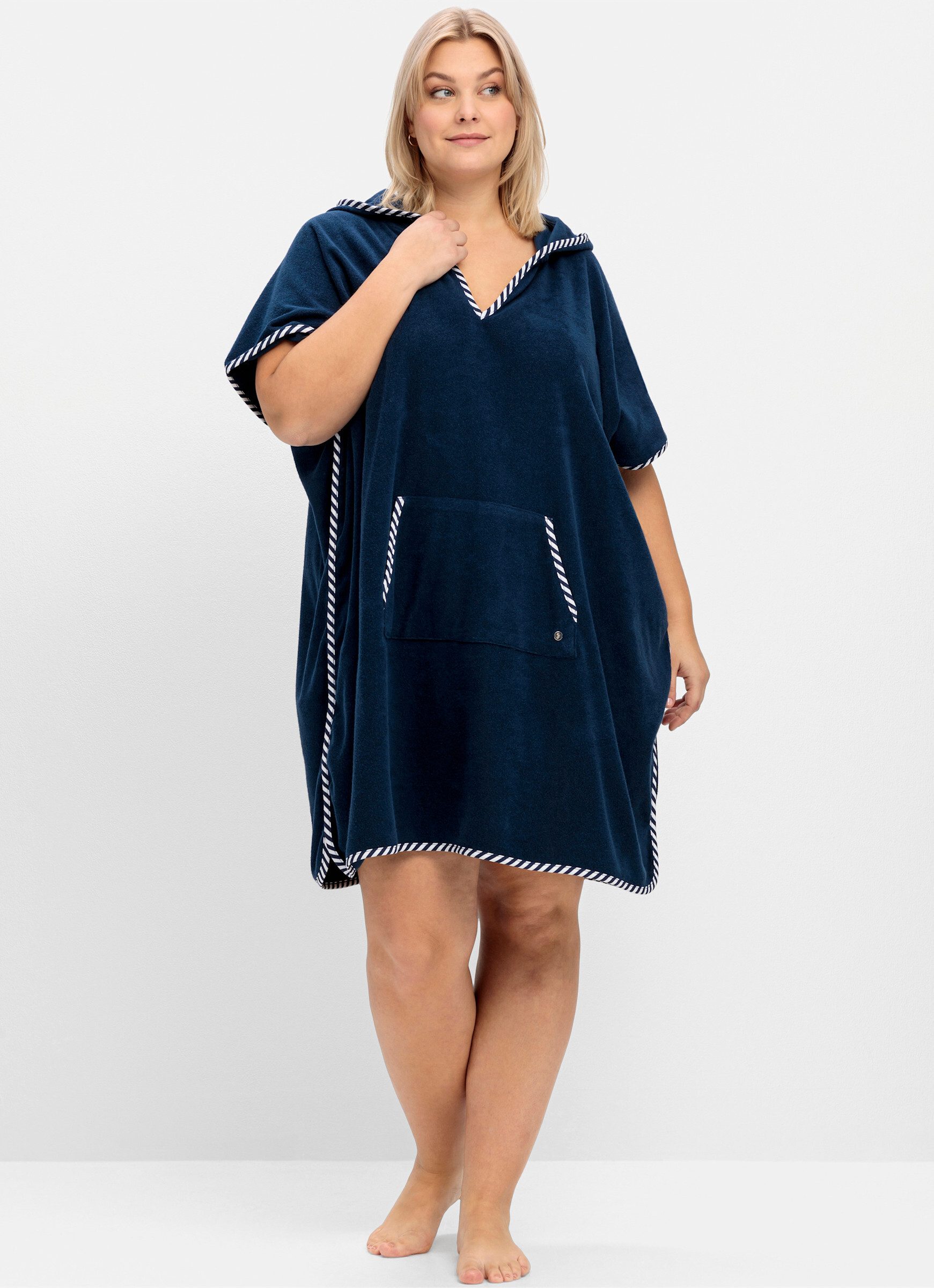 Sheego Damenbademantel Bademantel, Länge ca. 98 günstig online kaufen