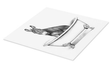 Posterlounge Forex-Bild Victoria Borges, Esel in der Wanne, Wohnzimmer Malerei