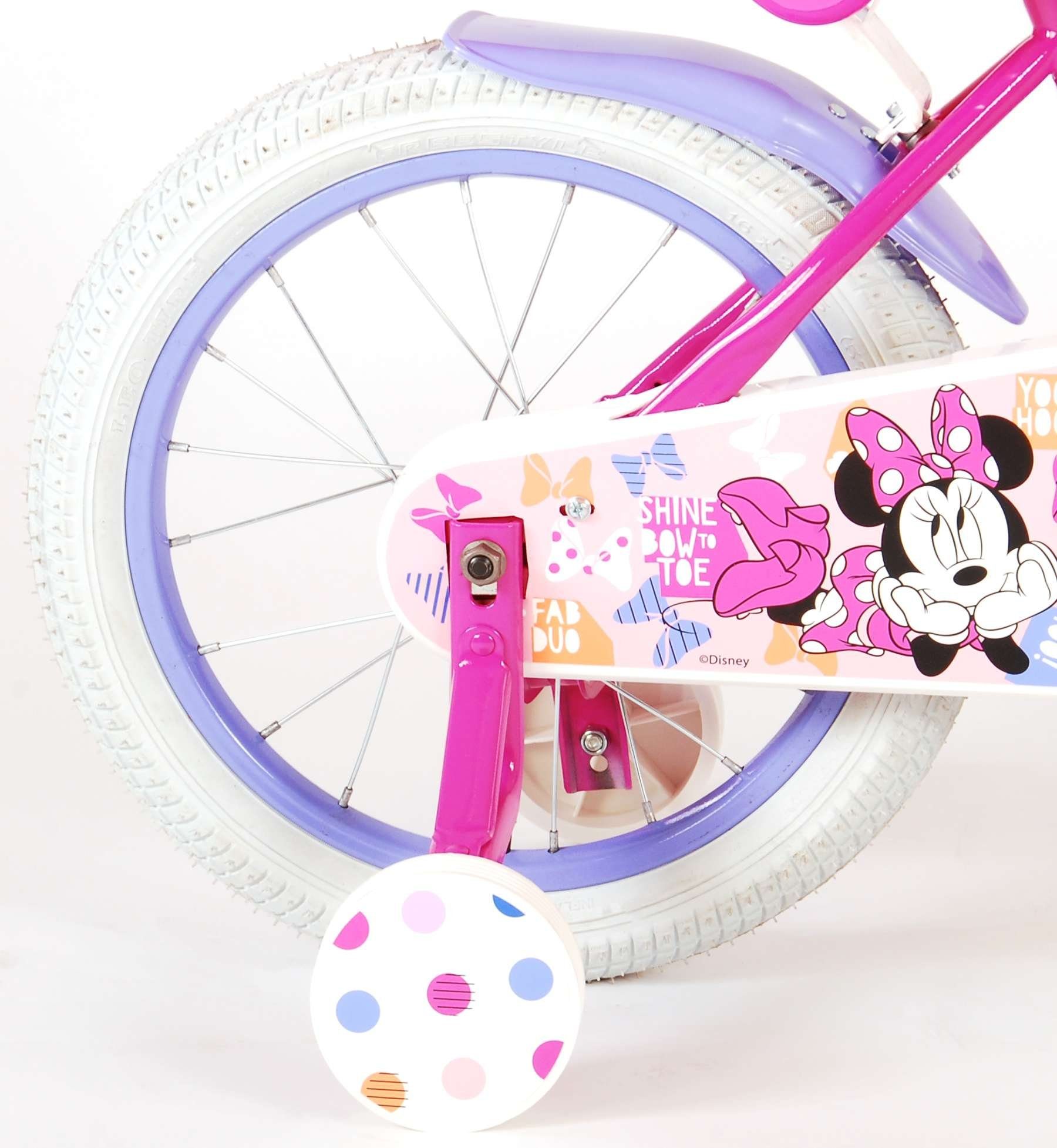 16 Mädchen - 3 6 Jahre - Kinderfahrrad - - Minnie oder kg Handbremsen 85% 14 12, Zoll, Zwei Disney - bis 60 montiert, Luftbereifung, Cutest pink