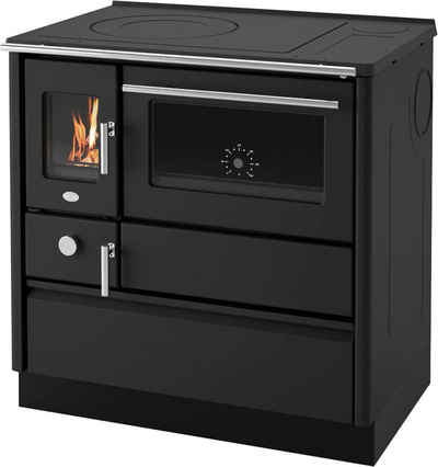 Blaze Festbrennstoffherd Küchenherd Nausica, 8 kW, Dauerbrand, viereckig, 1 Herd, schwarz