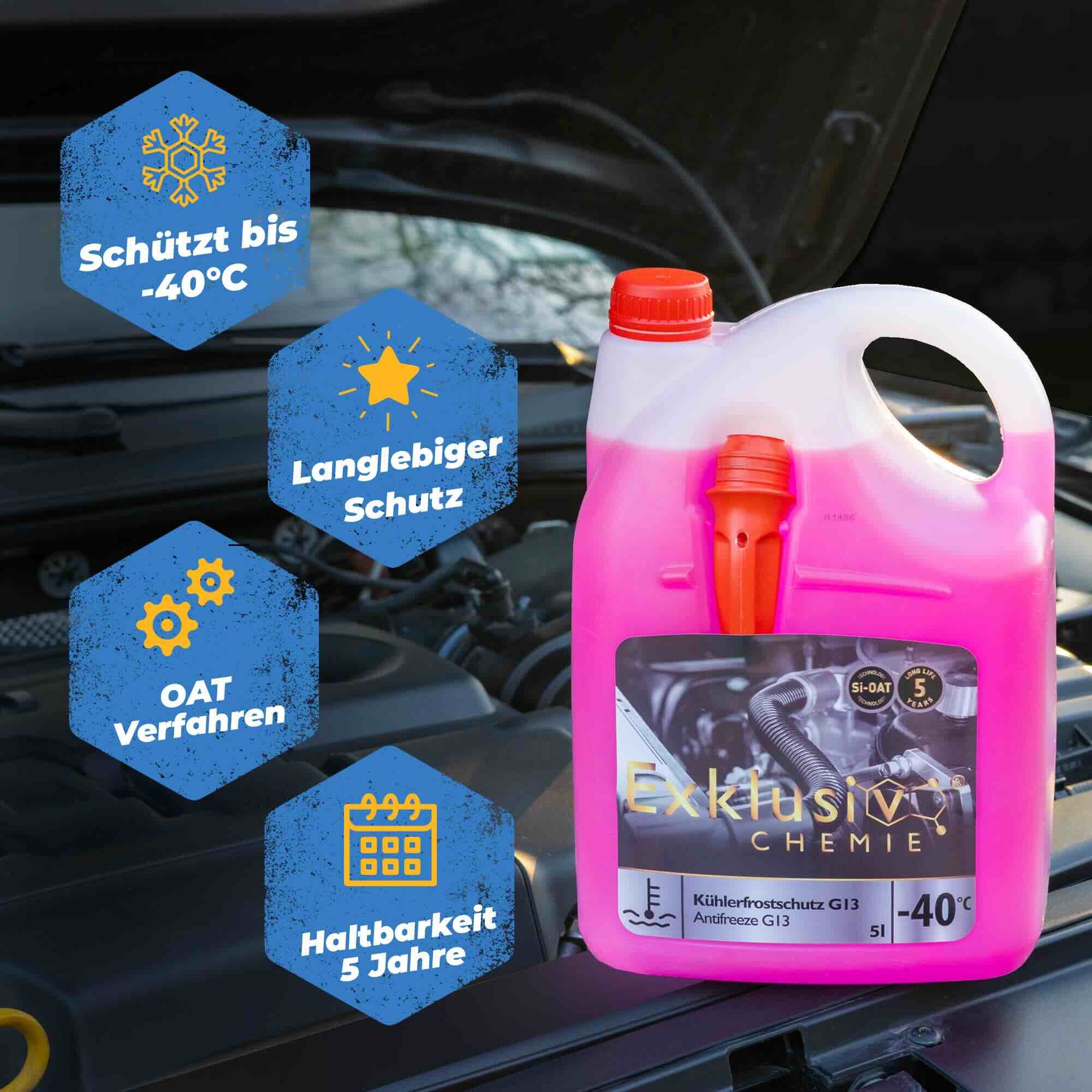Exklusiv Chemie GmbH Kühlerfrostschutz G13 Kühlerfrostschutz 5 Liter, 5 l, Gebrauchsfertig – Bild 4 von 5