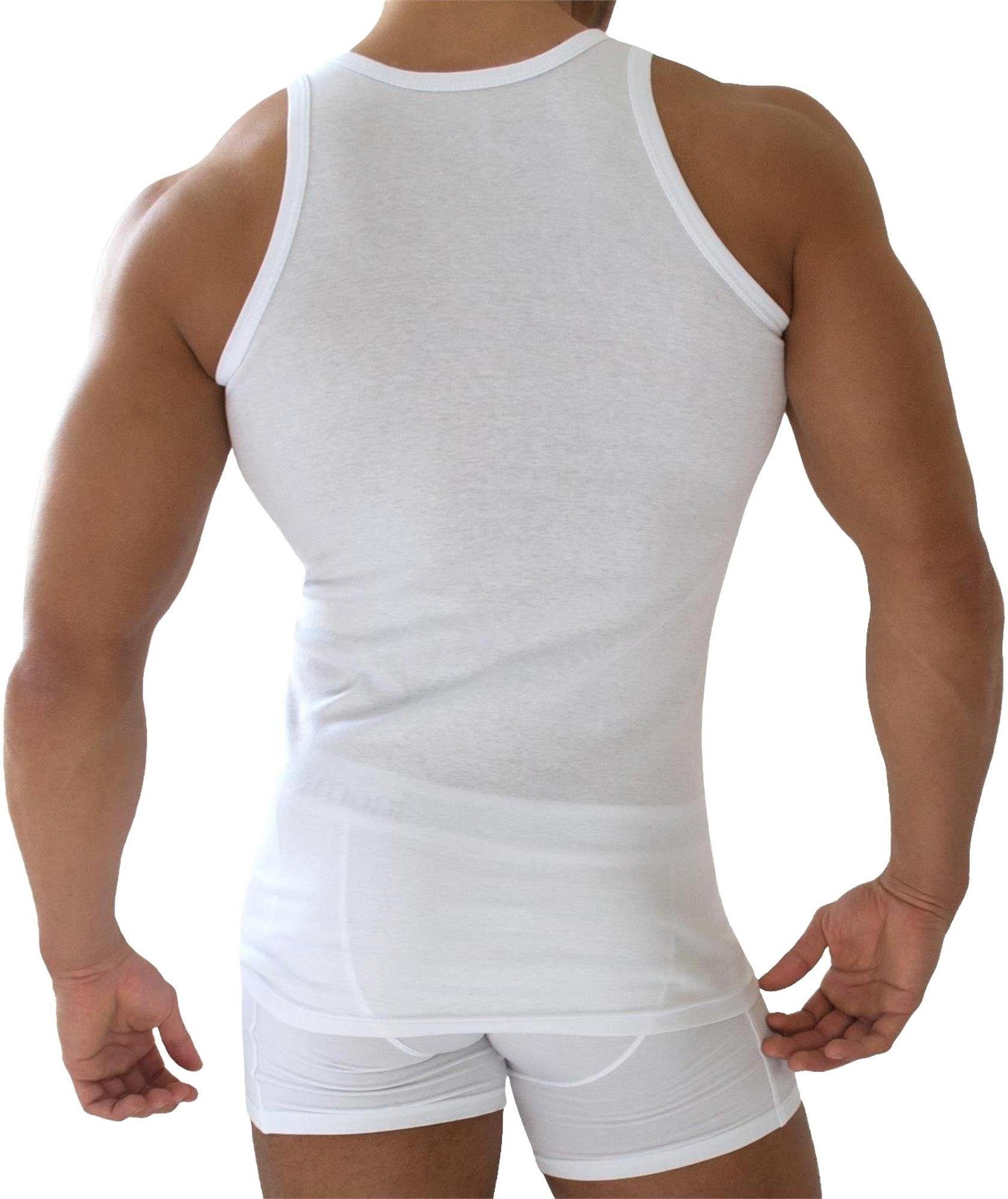 normani Unterhemd Weiß Feinrippung mit 5 Stück Herren-Unterhemd Feinripp