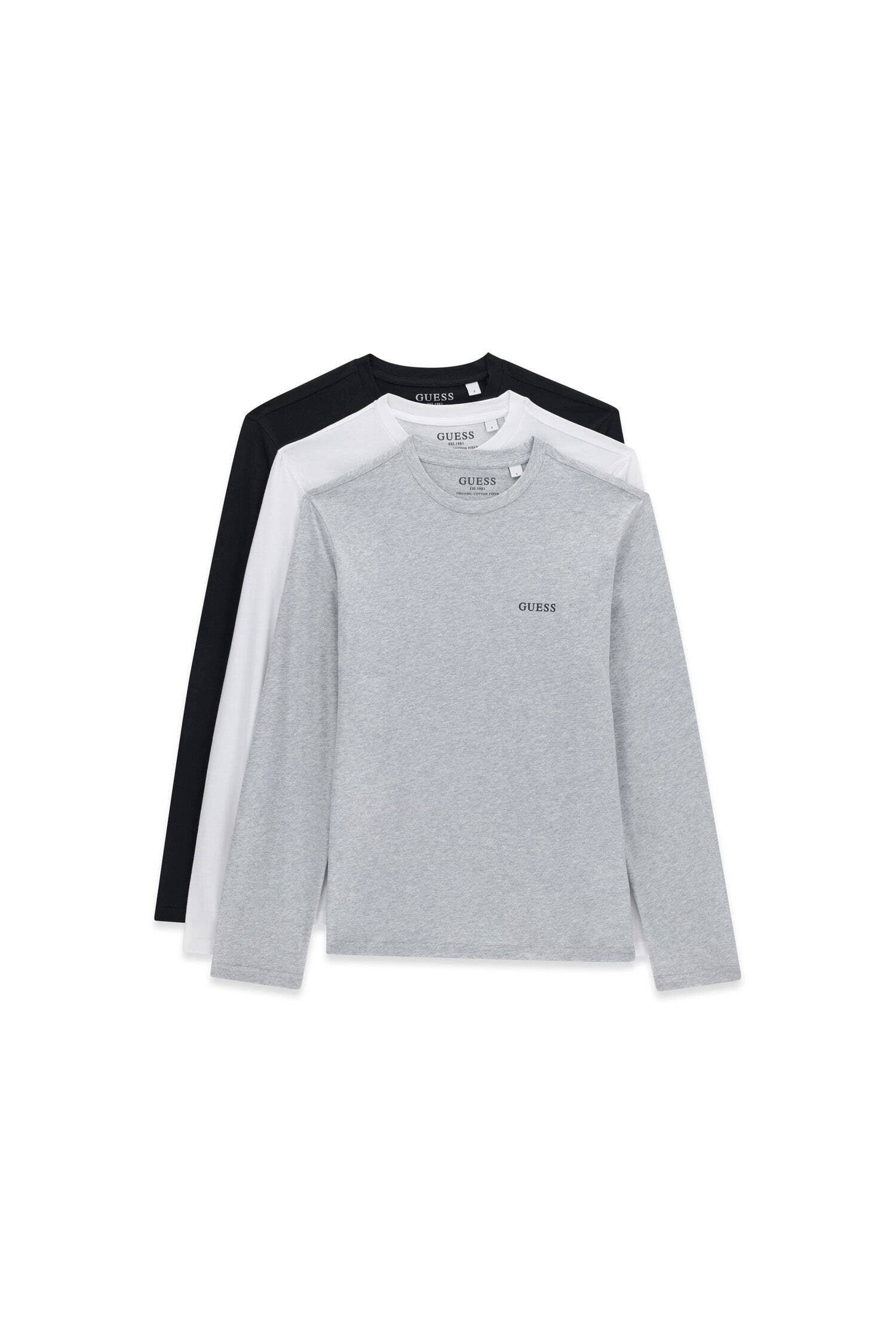 Guess Langarmshirt TEE CN LS 3 PACK (Packung, 3-tlg) aus reiner Baumwolle