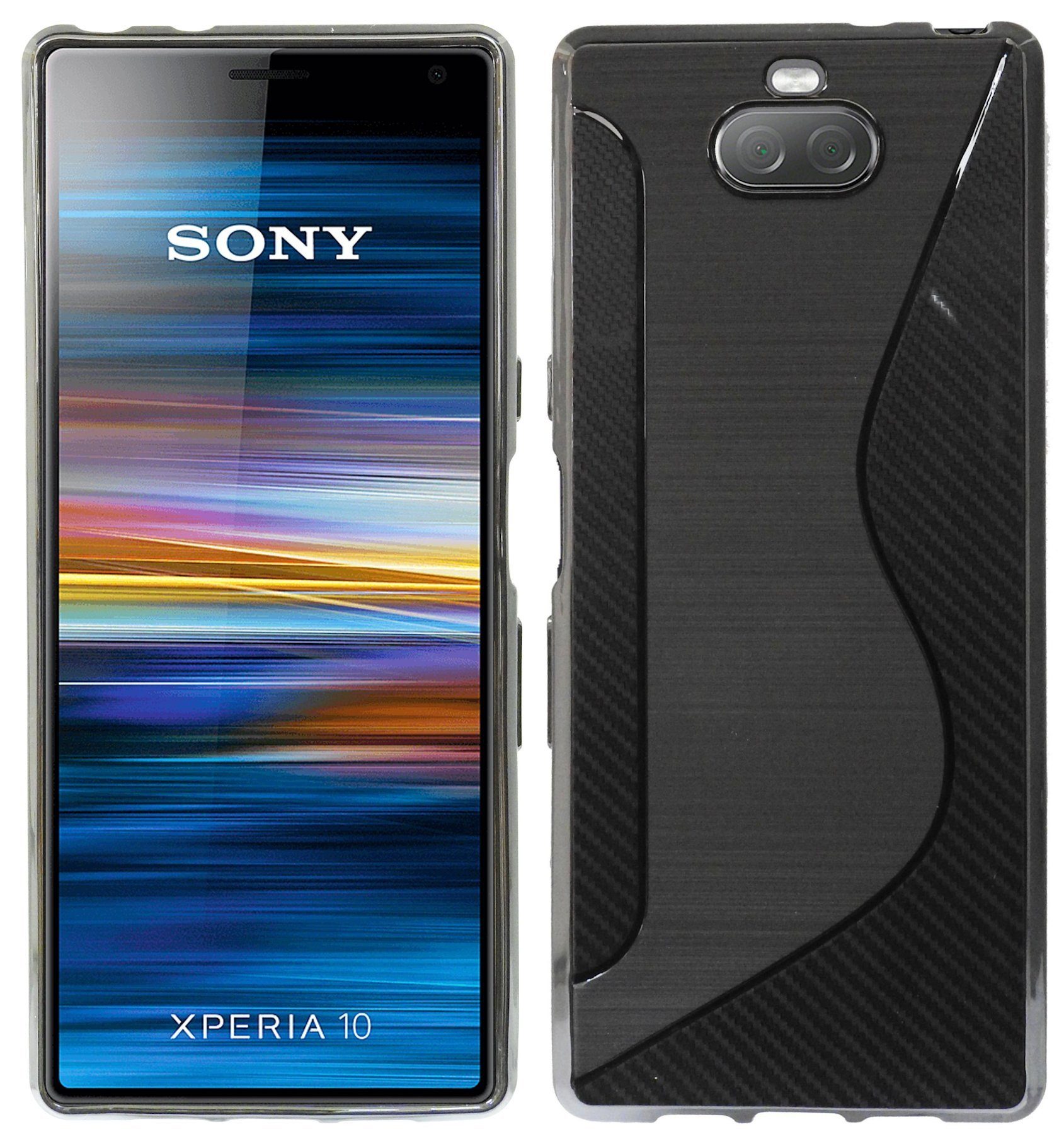 cofi1453 Handyhülle S-Line Silikon Hülle für Sony Xperia 10, Case Cover Schutzhülle Bumper