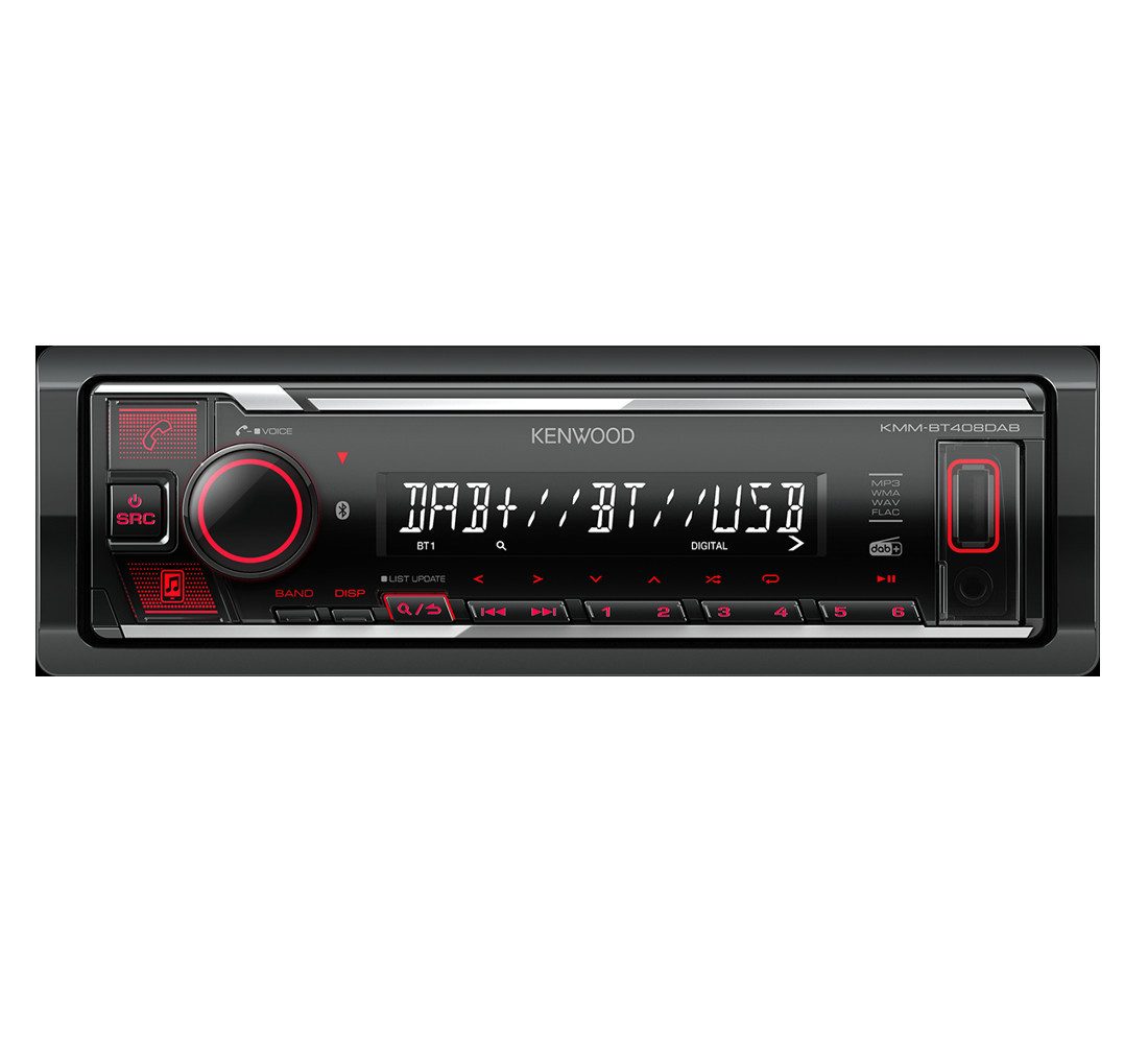 Kenwood KMM-BT408DAB Autoradio (Digitalradio (DAB), Gesamleistung 4 x 50 Watt)