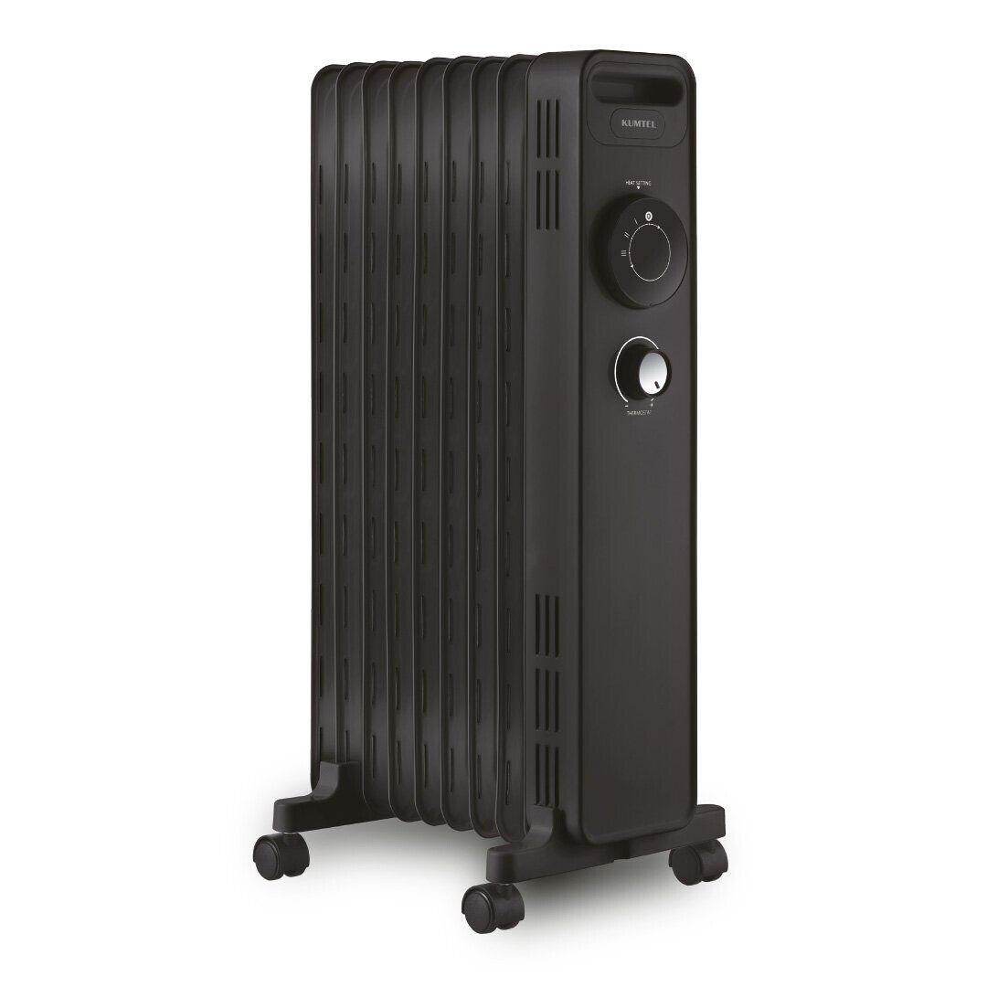 DESCON Ölradiator Mit Lüfter 2000W + 400W - Heizung Mit Thermostat & Transportrollen