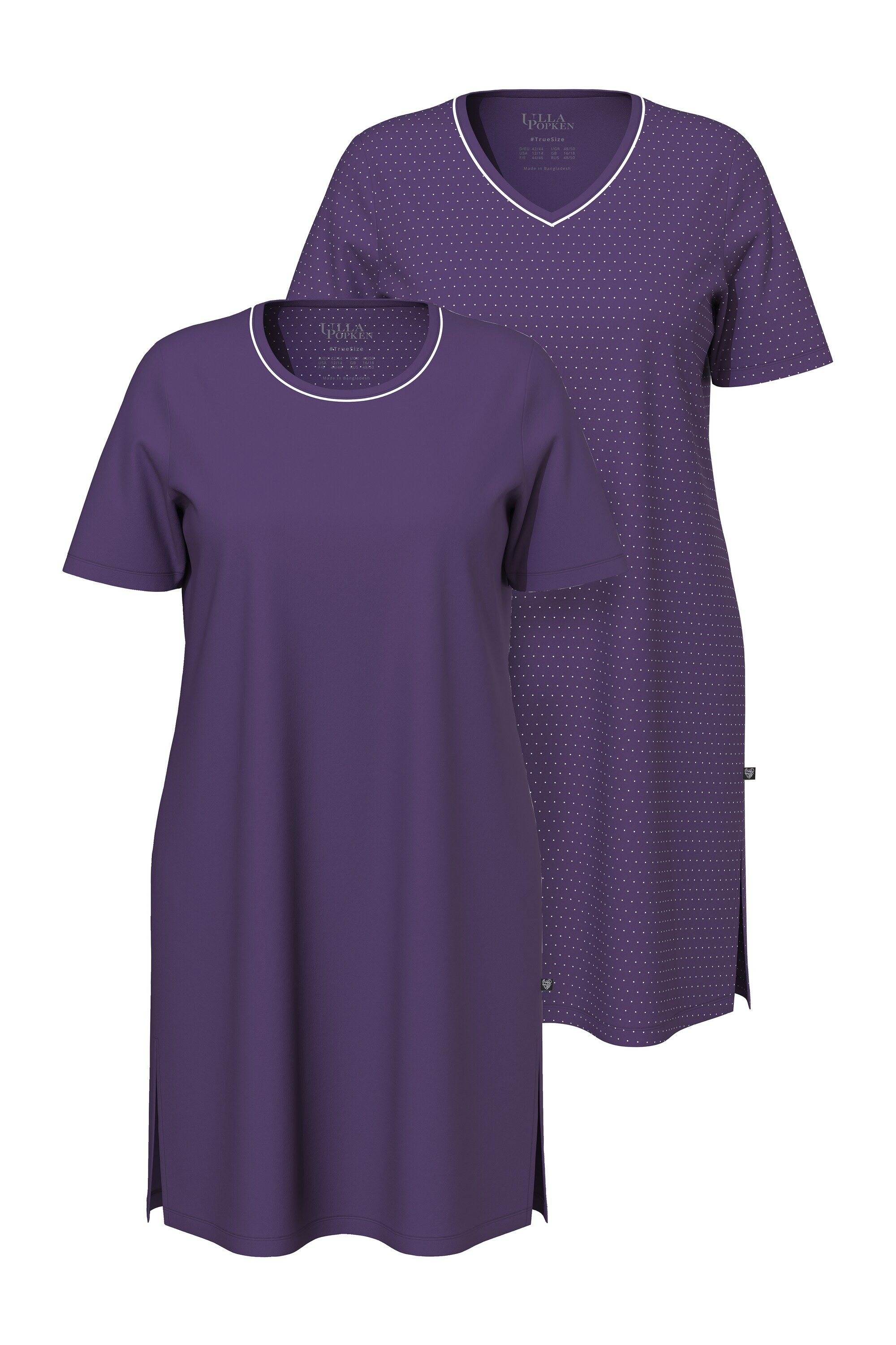 Ulla Popken Bigshirt Bigshirts 2er-Pack Rundhals/V-Ausschnitt günstig online kaufen