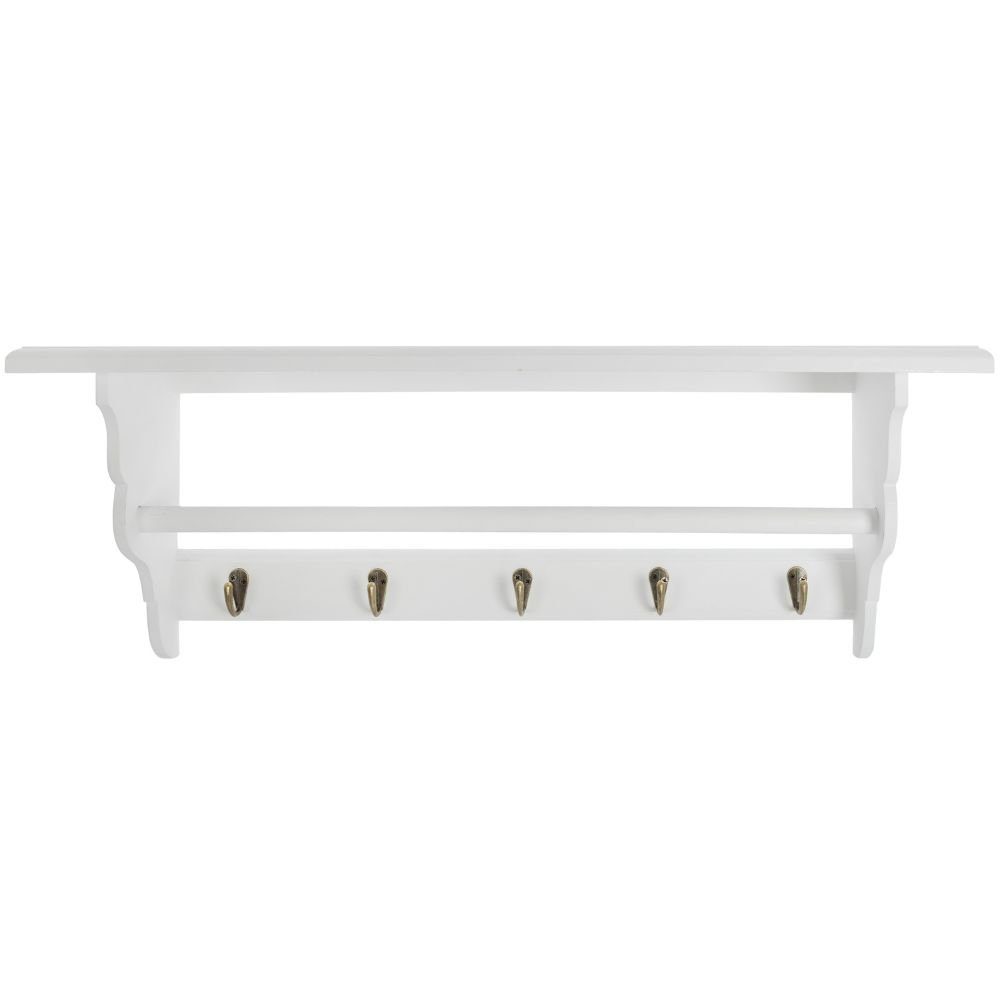 LebensWohnArt Garderobenhalter Landhaus Garderobe mit Ablage STOKES 70cm