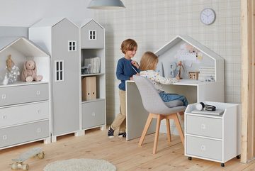 Konsimo Kinderschreibtisch MIRUM Kinderschreibtisch Schreibtisch im Hausstil Computertisch, Tischplatte 16 mm, verstärkte Konstruktion, stabiler Rahmen