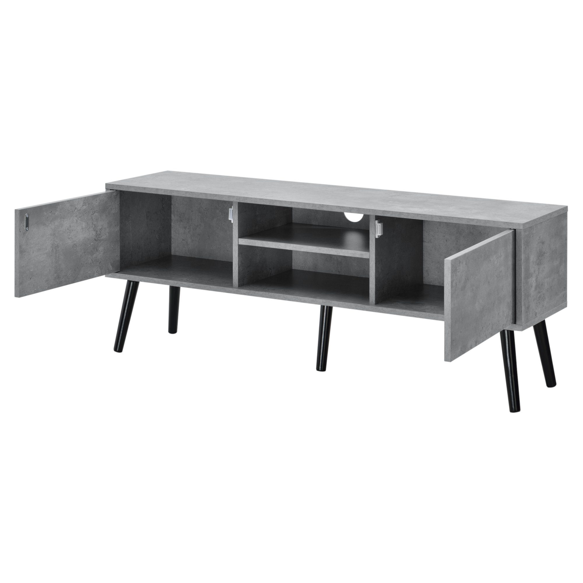en.casa Lowboard, »Eskilstuna« Fernsehtisch 120x29,5x46,5cm Betonoptik günstig online kaufen