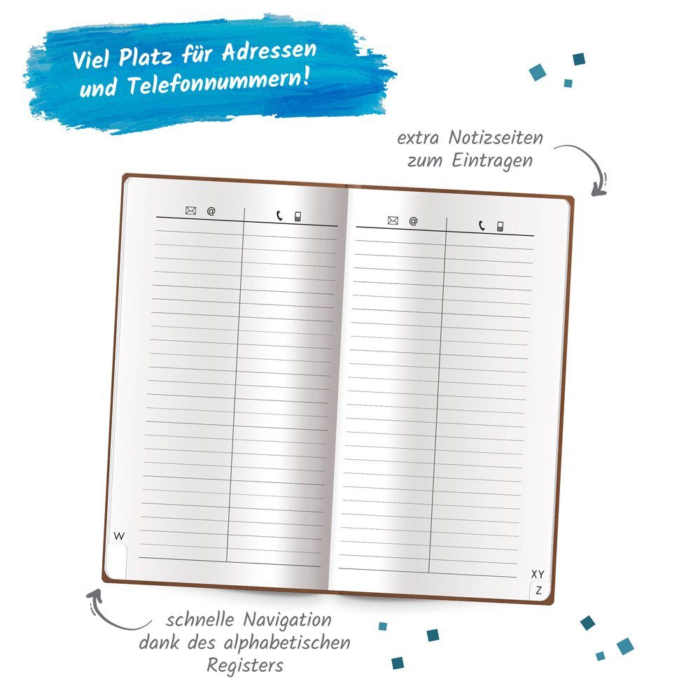 Trötsch Verlag Notizbuch Trötsch Adressbuch Soft Touch Slim Braun