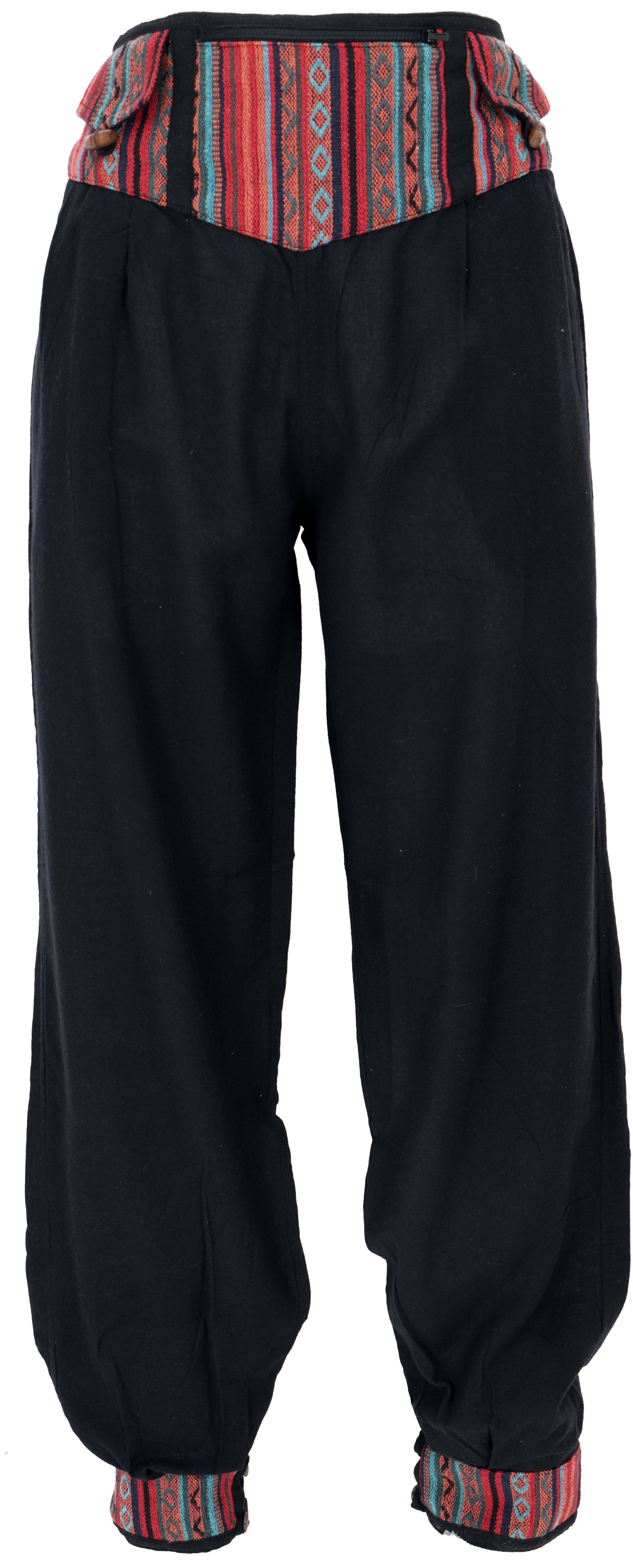 Guru-Shop Relaxhose Muckhose, Pluderhose mit breitem Bund und.. Ethno Style, alternative Bekleidung