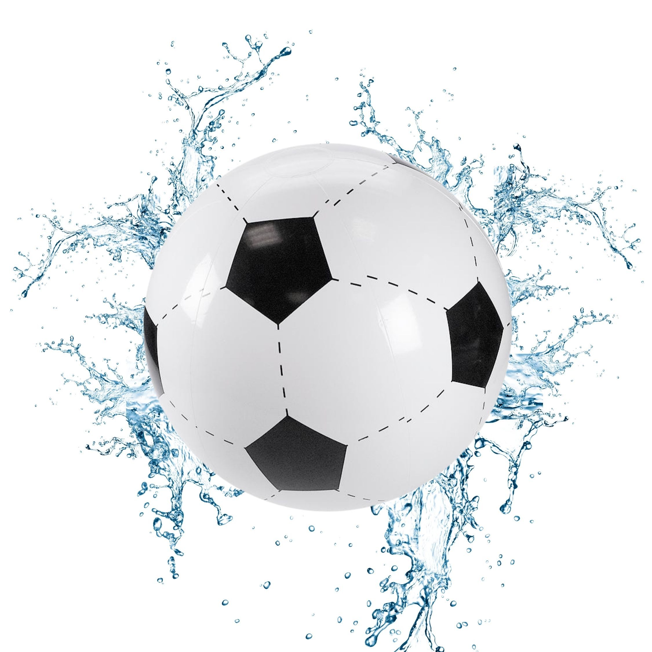 elasto Spielball Wasserball "Fußball" weiß/schwarz