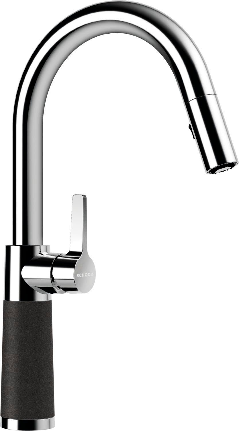 Schock Küchenarmatur SC-520 SB ausziehbar, Strahl-Brause, Rückflussverhinderer, Schwenkbereich 120°