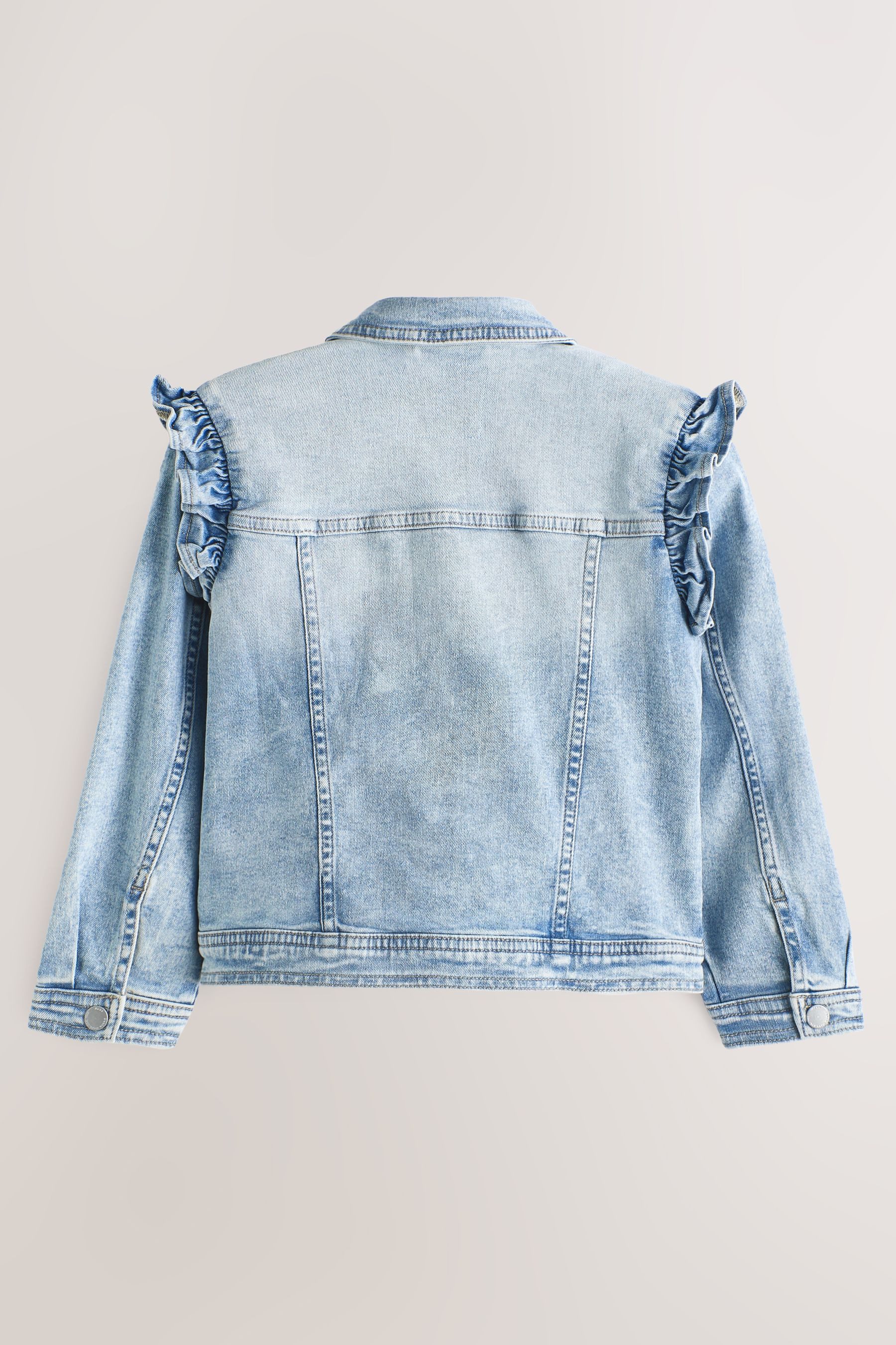 Next Jeansjacke Jeansjacke mit Rüschen (1-St)