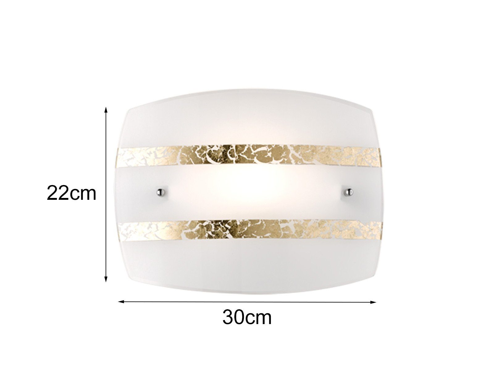 Gold LED Dekor LED Warmweiß, wechselbar, Design, 30cm Lampenschirme meineWunschleuchte mit Wandleuchte, innen Opal-glas Breite coole