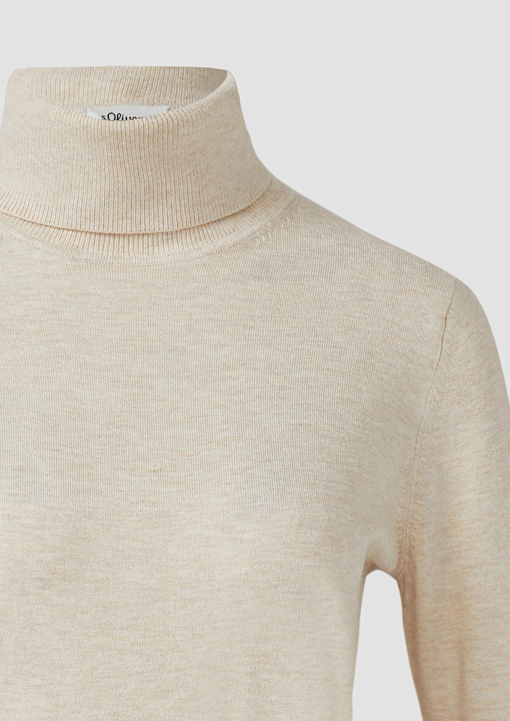 s.Oliver Longpullover Strickpullover Rollkragenpullover aus Viskosemix
