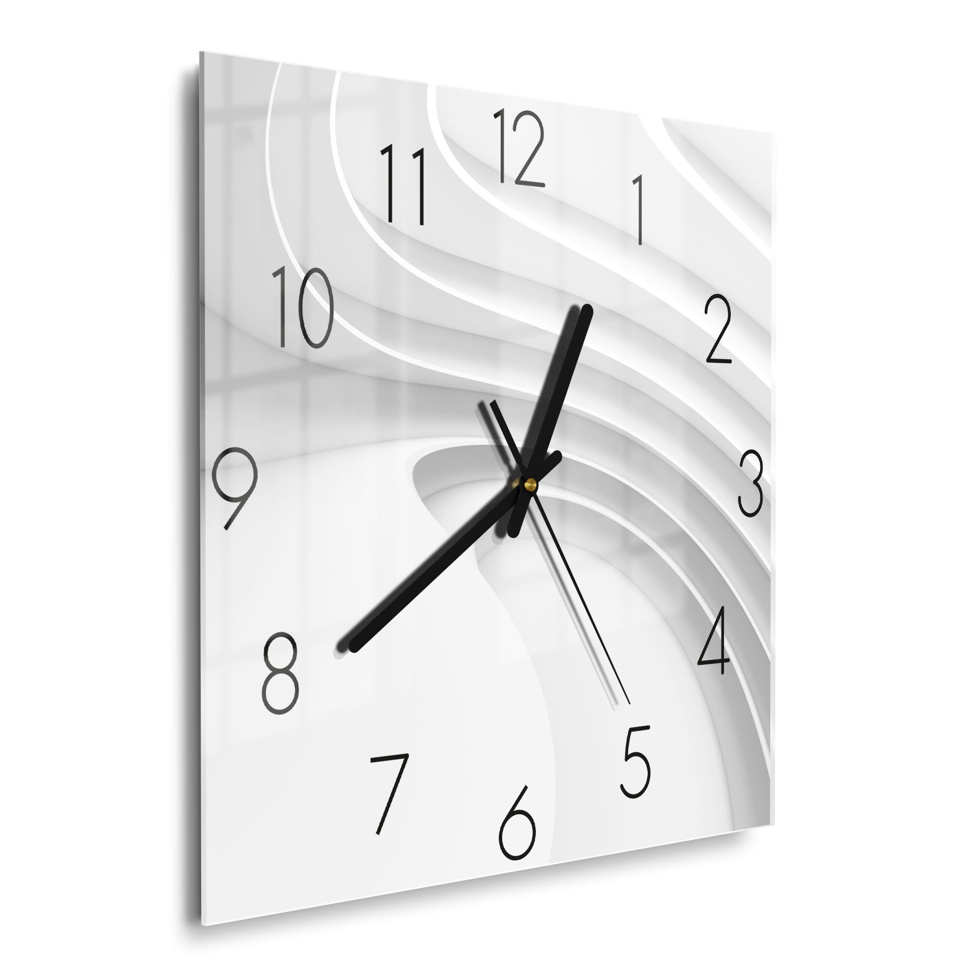 DEQORI Wanduhr 'Fließende Lamellenlinien' (Glas Glasuhr günstig online kaufen