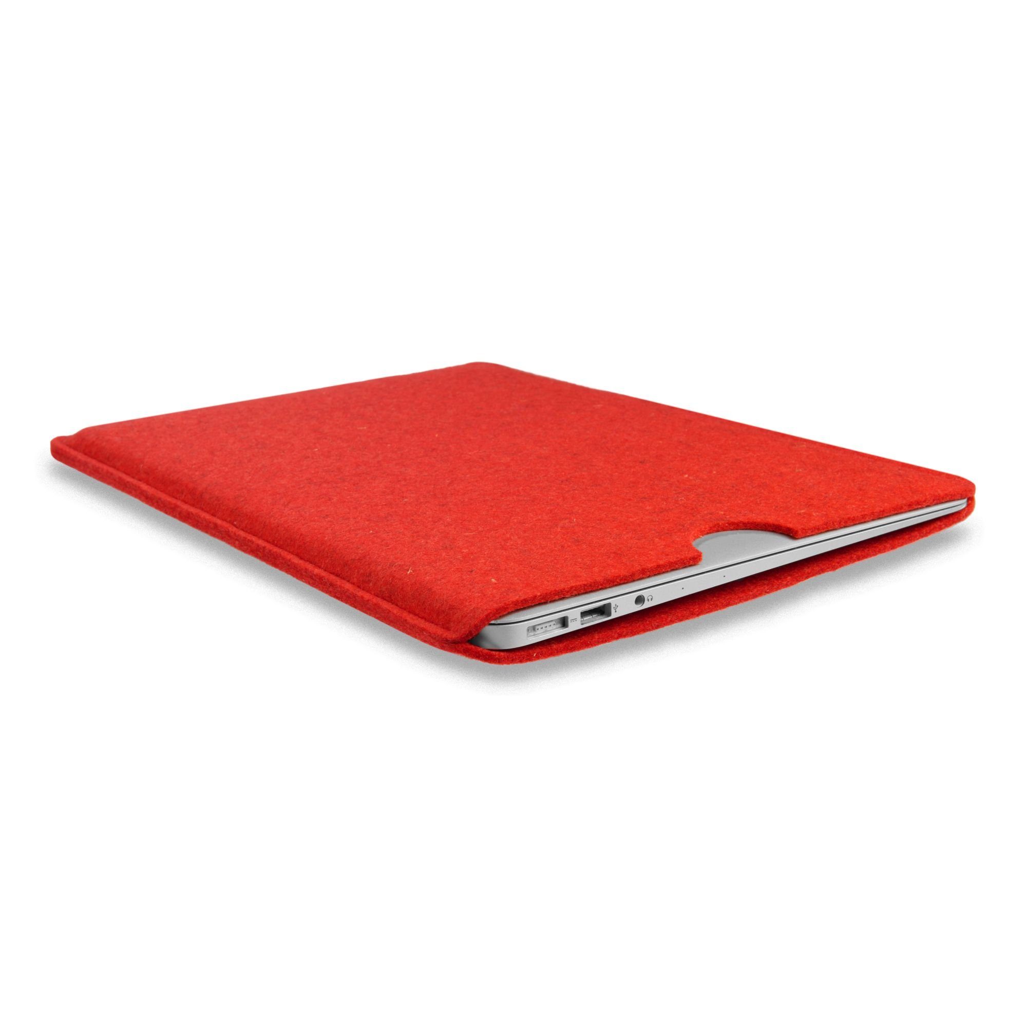 CoverKingz Laptoptasche Hülle 16" Made Germany Schurwolle, in Tasche Apple Handmade Pro Filz für 100% (M1/M2) MacBook Case, Rot