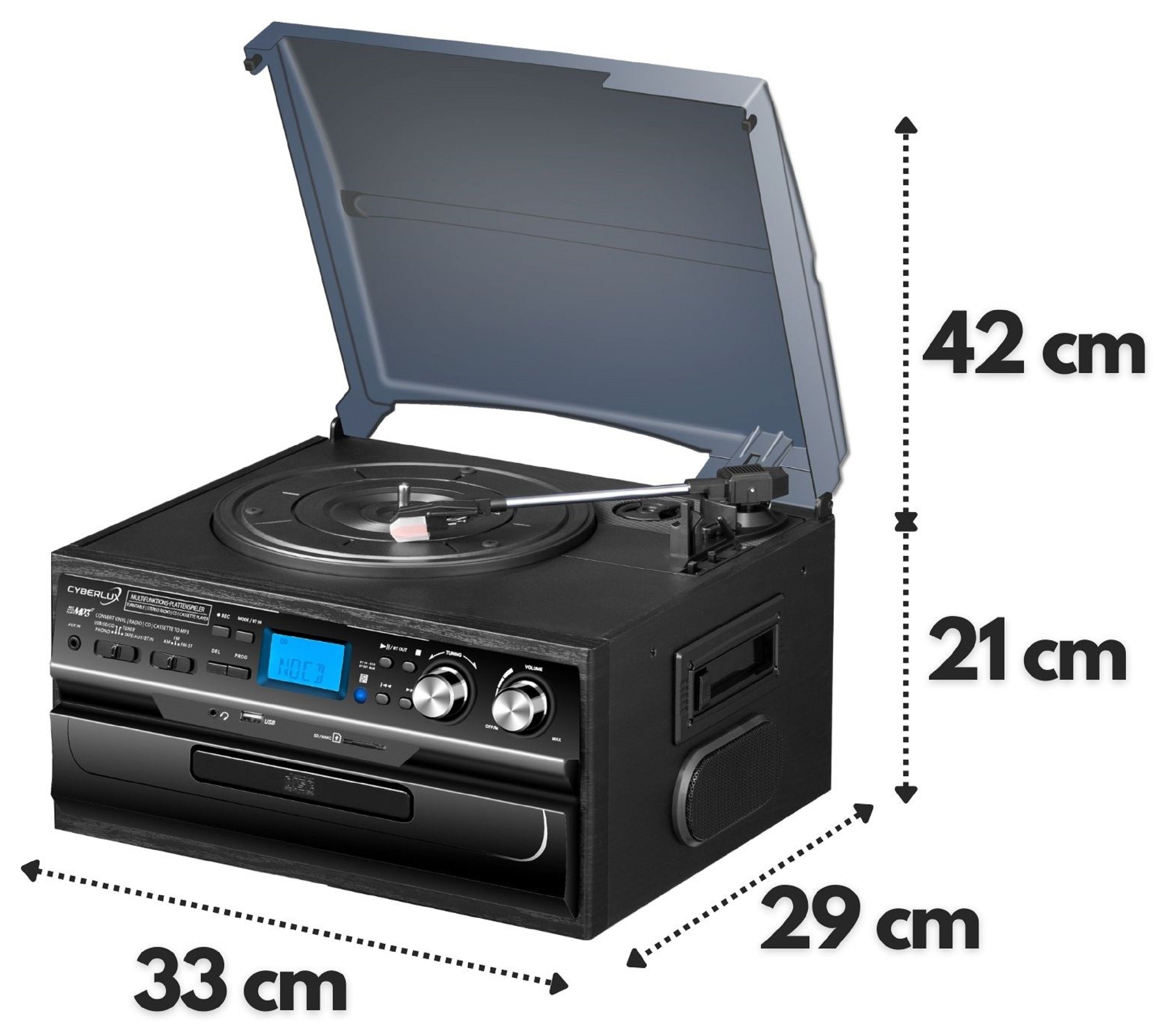 Cyberlux CL-3040B Multifunktionsspieler (Riemenantrieb, CD, Aufnahmefunktion, Bluetooth, Kassette, USB)
