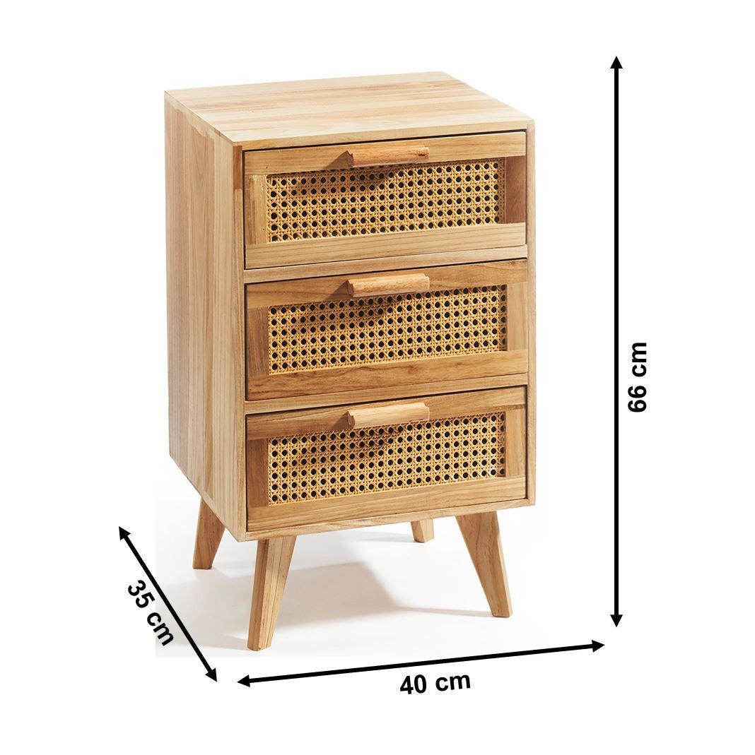 Kobolo Regal Kommode mit Wiener Geflecht Nachttisch Holz, Holzregal Wohnzim günstig online kaufen