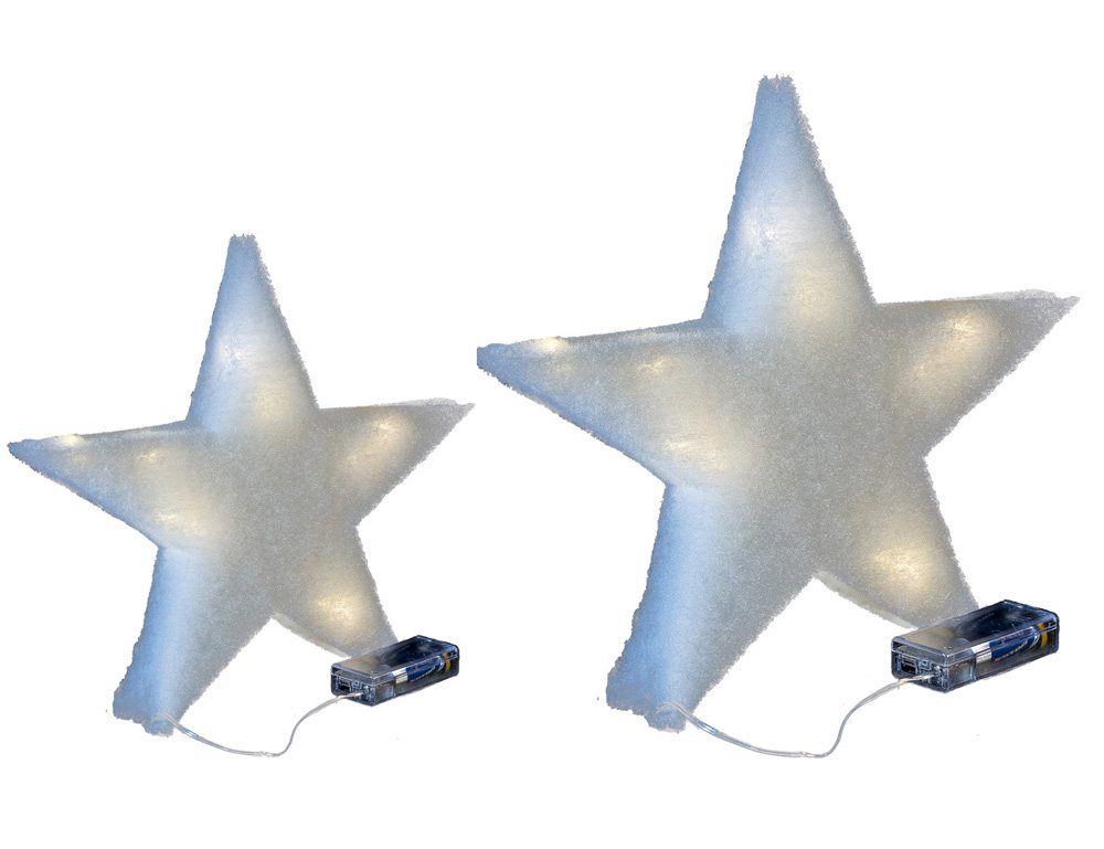 RIFFELMACHER & WEINBERGER Hängedekoration LED Schnee-Figuren mit Minilichterkette, Weiß - Flocke (1 St)