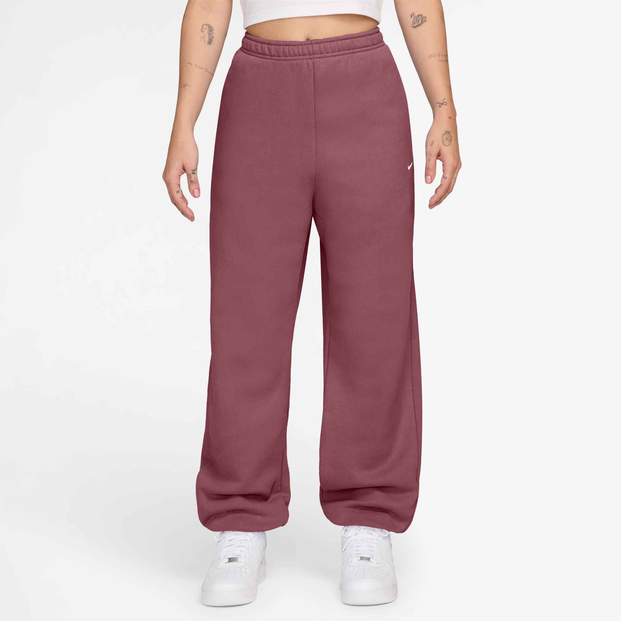 Nike Sportswear Sporthose W NK STDO FLC MW HR OS CFF PNT mit elastischem Bund, aus Baumwolle und Polyester, Basic Passform