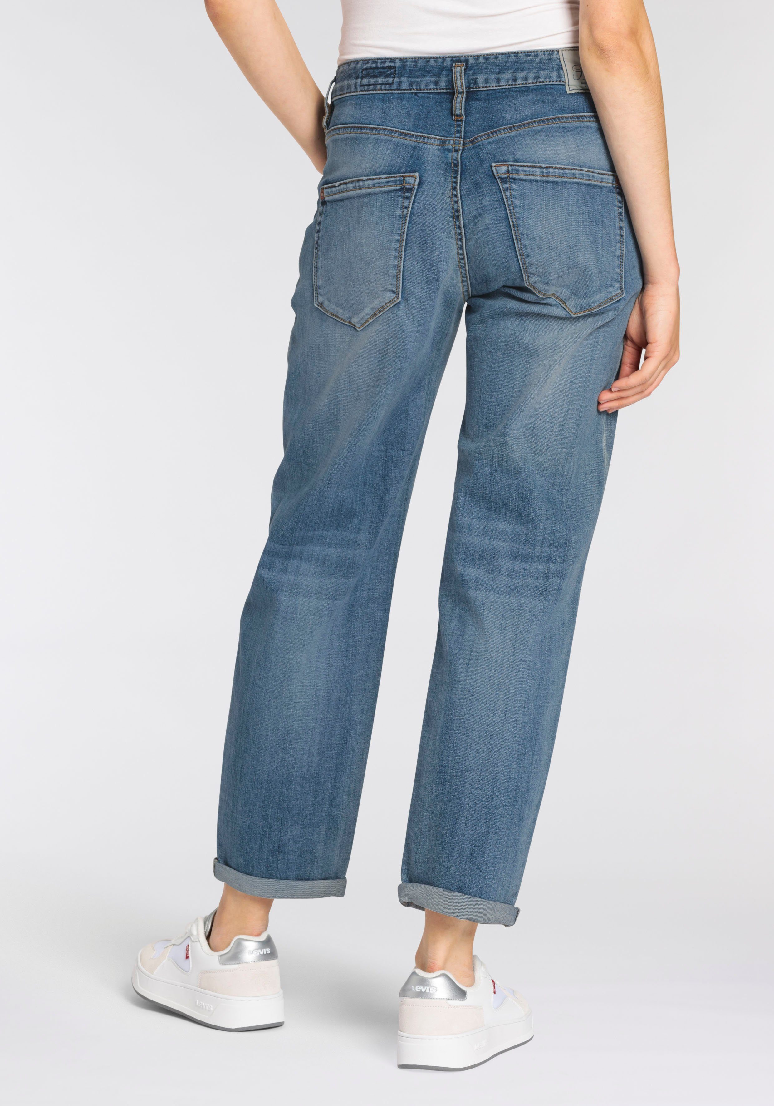 blue TAP SHYRA High Waisted faded Boyfriend-Jeans Herrlicher ORGANIC