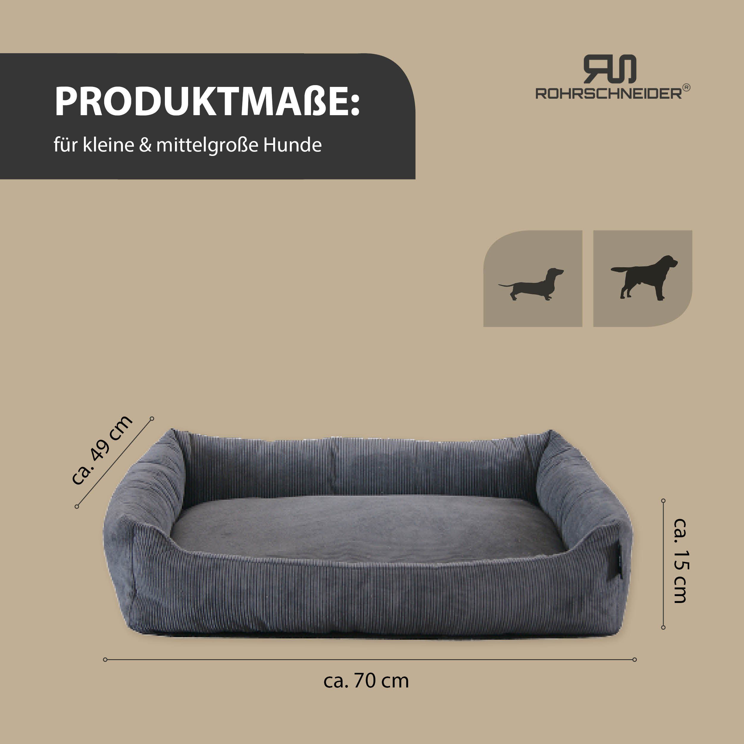 Rohrschneider Tierbett Hundebett Hundekorb Cordstoff, inkl. Gassibeutel