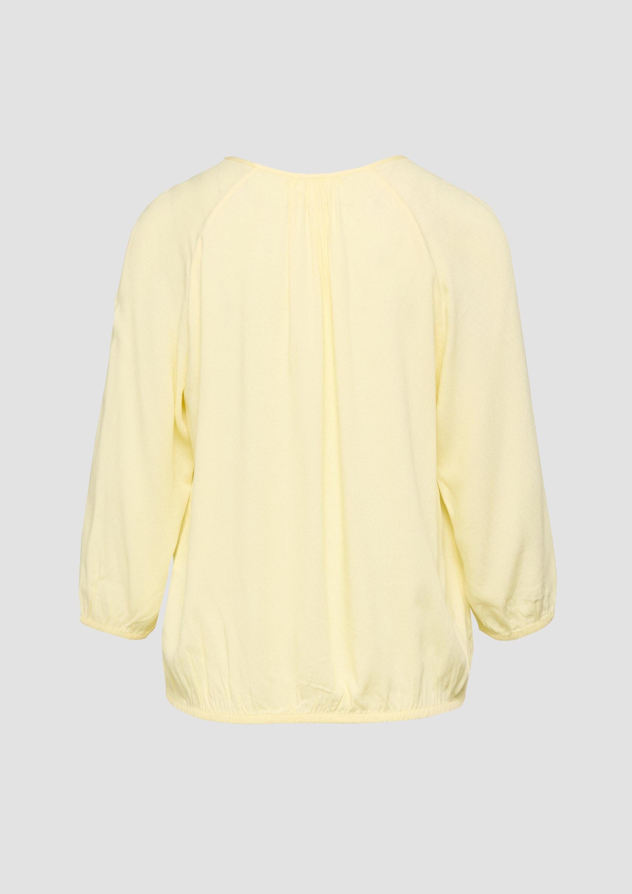 s.Oliver Kurzarmbluse Bluse Strukturierte Viskose-Bluse mit Raff-Details günstig online kaufen