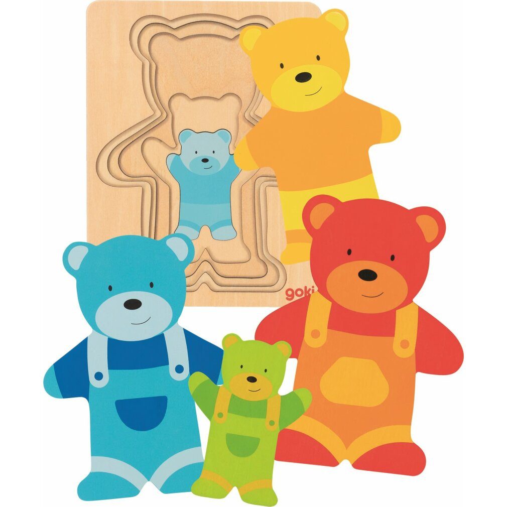 goki Puzzle Mehrschichtiges Puzzle Bär, Puzzleteile