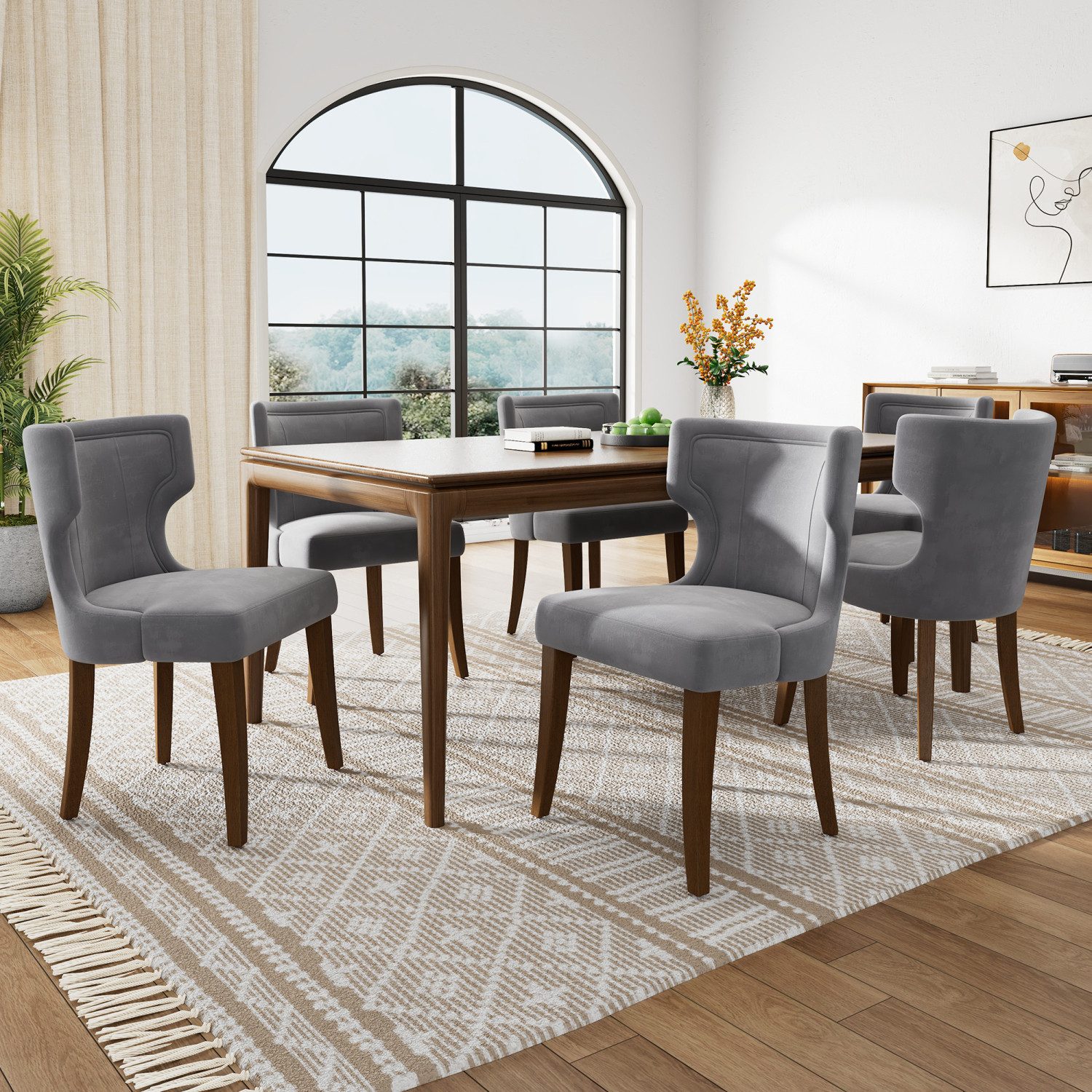 Flieks Esszimmerstuhl (mit verstellbare Fußpolstern, Set, 6 St), 6er Set Po günstig online kaufen