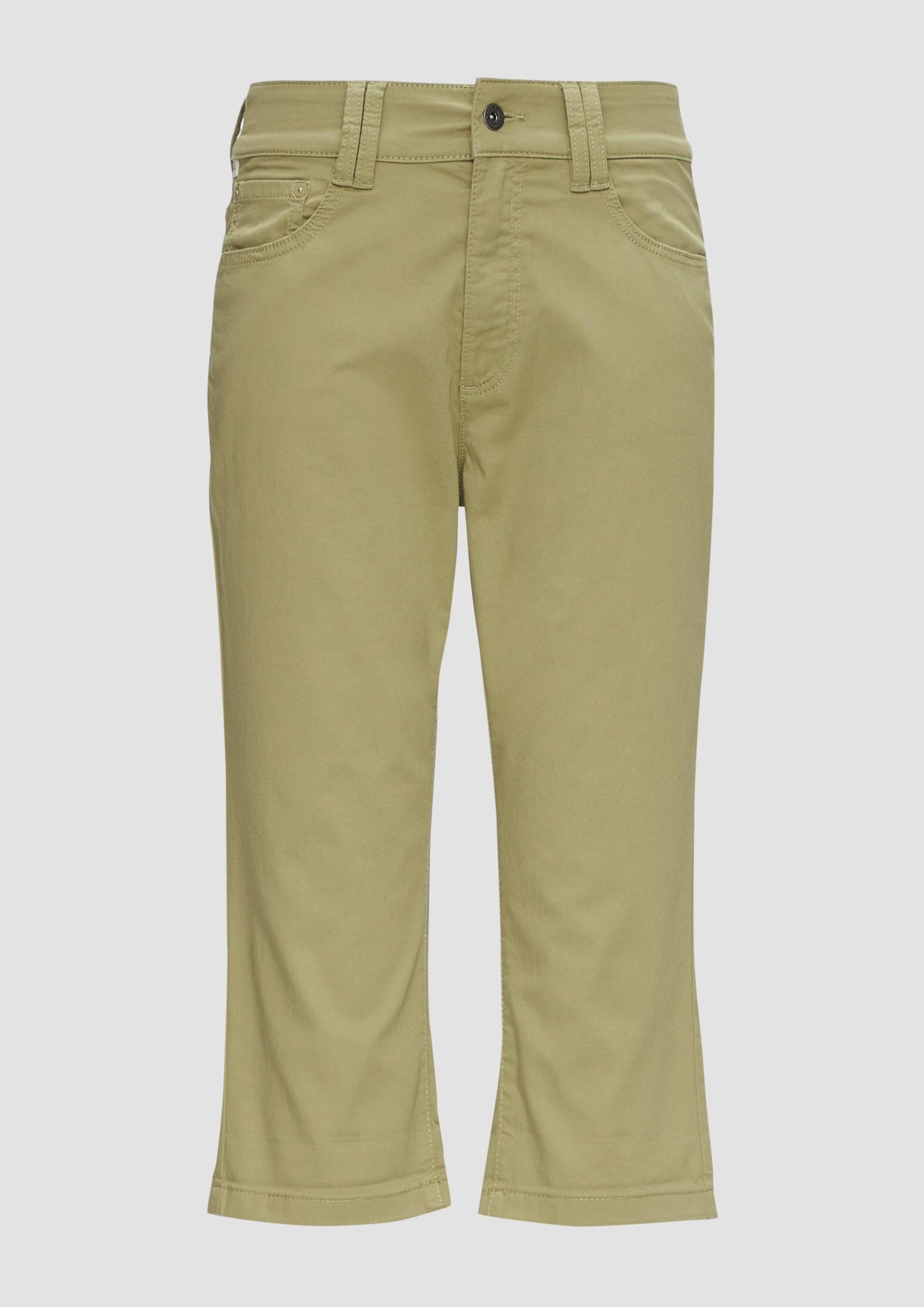 QS Caprihose Hose Caprihose aus Baumwoll-Satin mit schmalem Beinverlauf