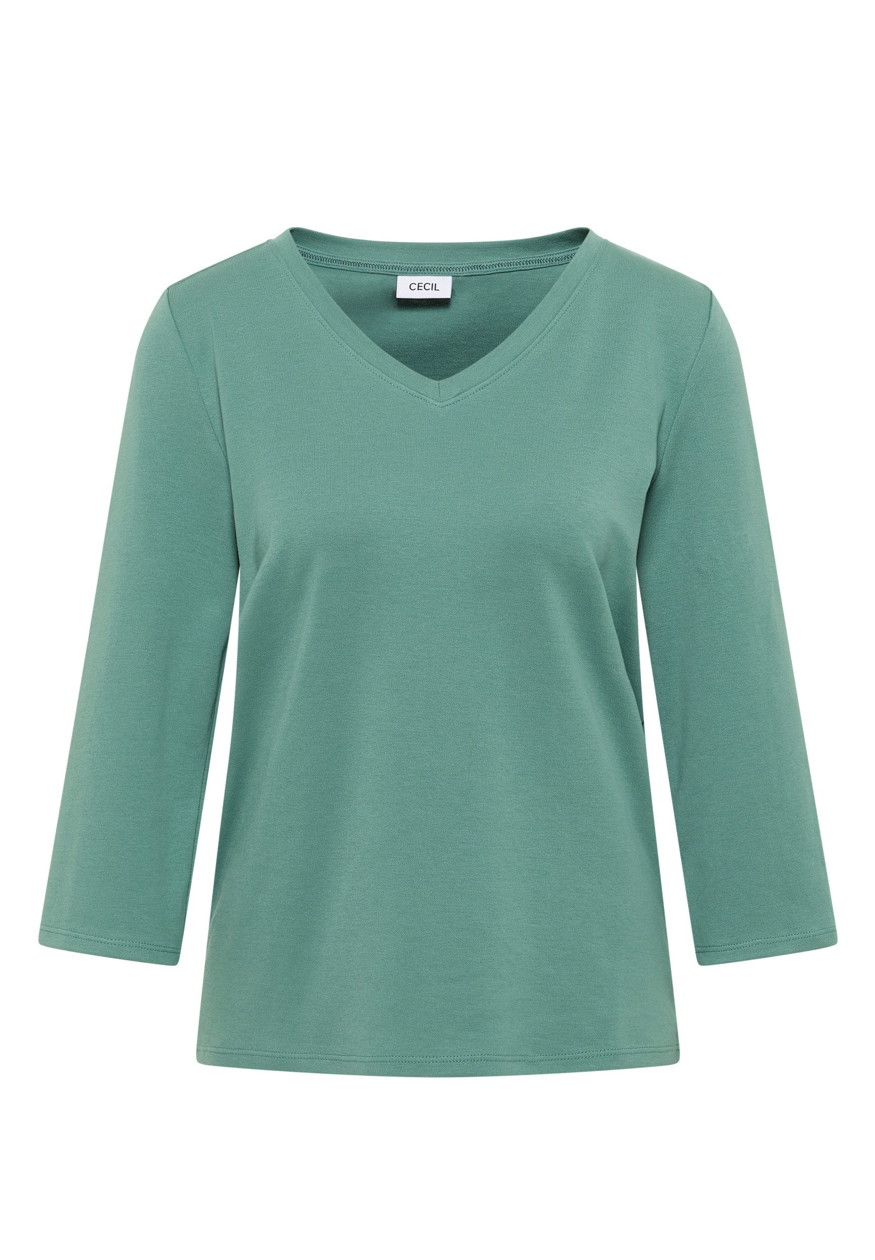 CECIL T-Shirt - Basic Blusenshirt mit 3/4-Arm und V-Ausschnitt günstig online kaufen