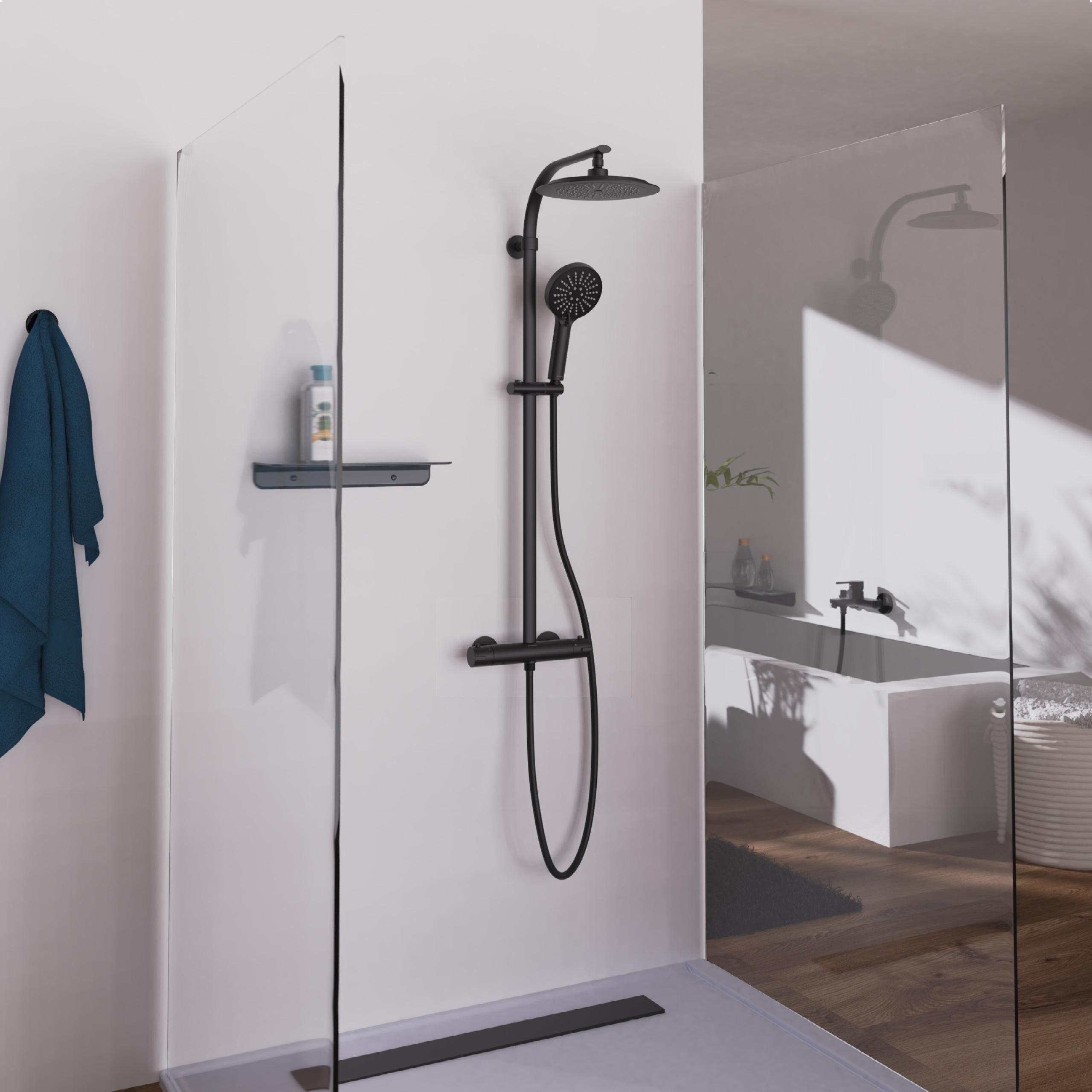 Schütte Duschsäule MADURA FRESH, Höhe 101 cm, inkl. Wasserspardichtung, Sicherheitssperre, Antikalk, höhenverstellb.