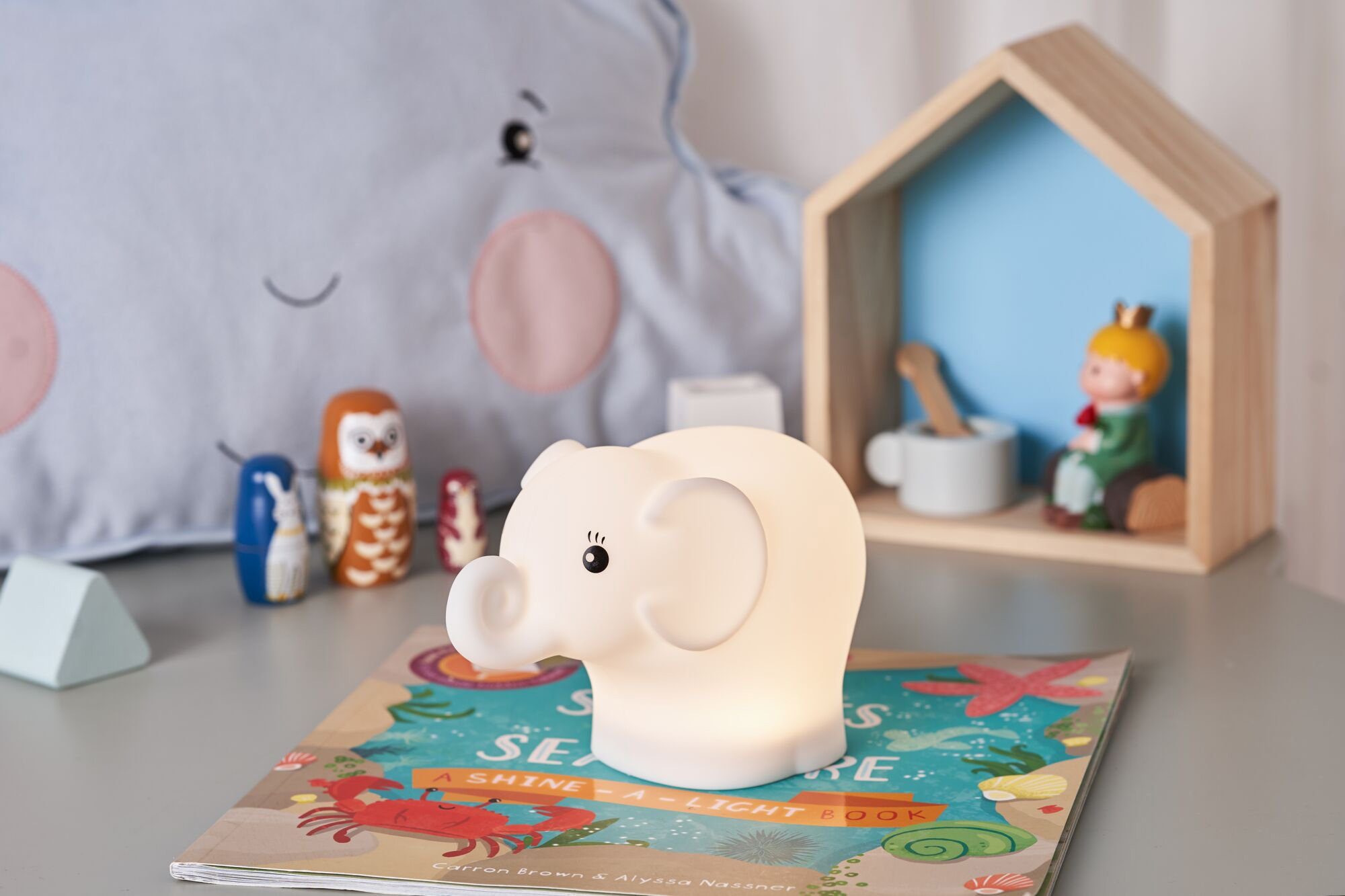 Pauleen LED Nachtlicht Night Elephant, Farbsteuerung, Farbwechsel, Nachtlichtfunktion, LED fest integriert, Farbwechsler, LED-Modul, Elefant, BPA-Frei, Farbwechsel RGBW