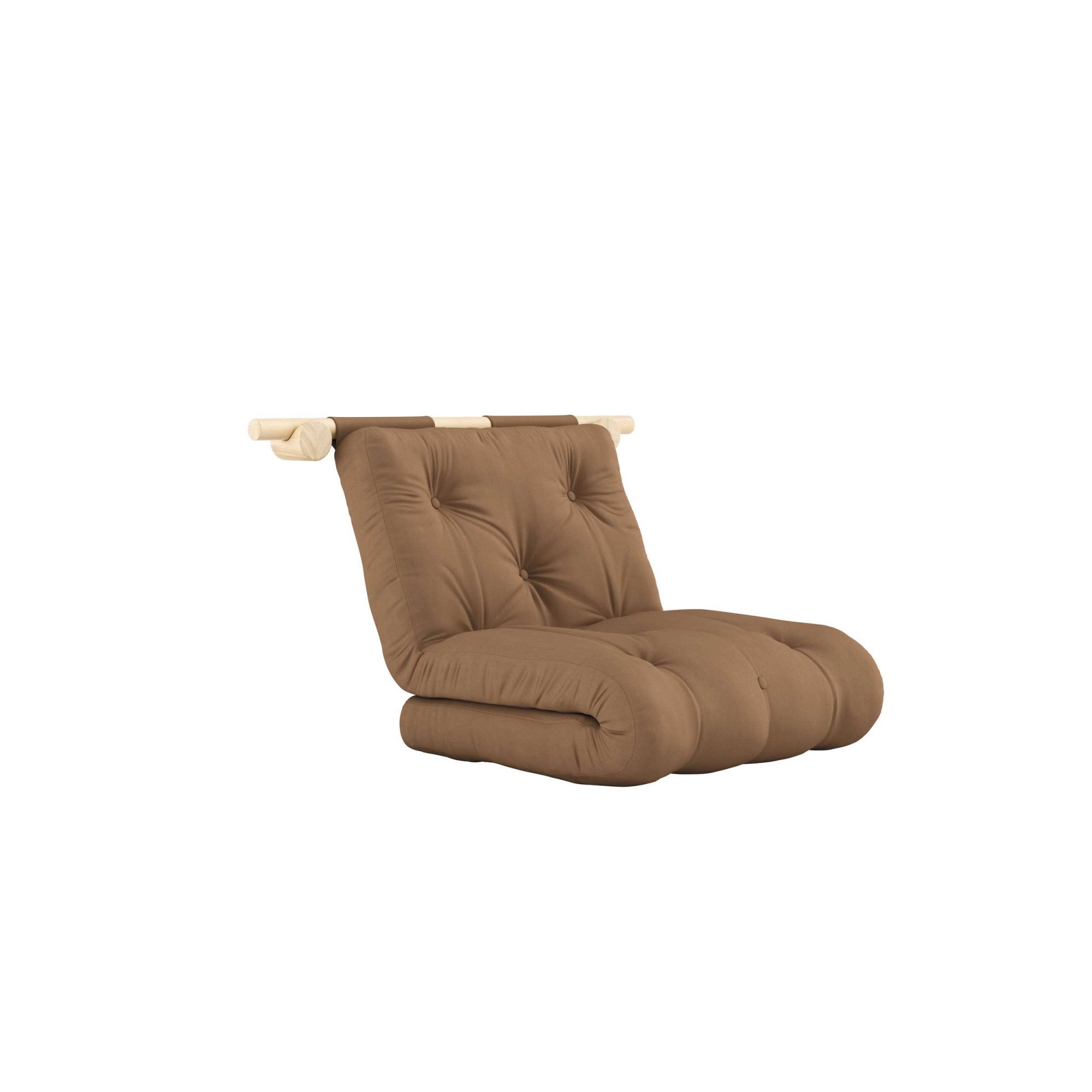 Karup Design Schlafsofa Hooked Sofa Bed / Sleeper Chair – Sitz- oder Schlafplatz, platzsparend, Futonmatratze inkl. Halterungsset aus FSC®-zertifiziertem Massivholz