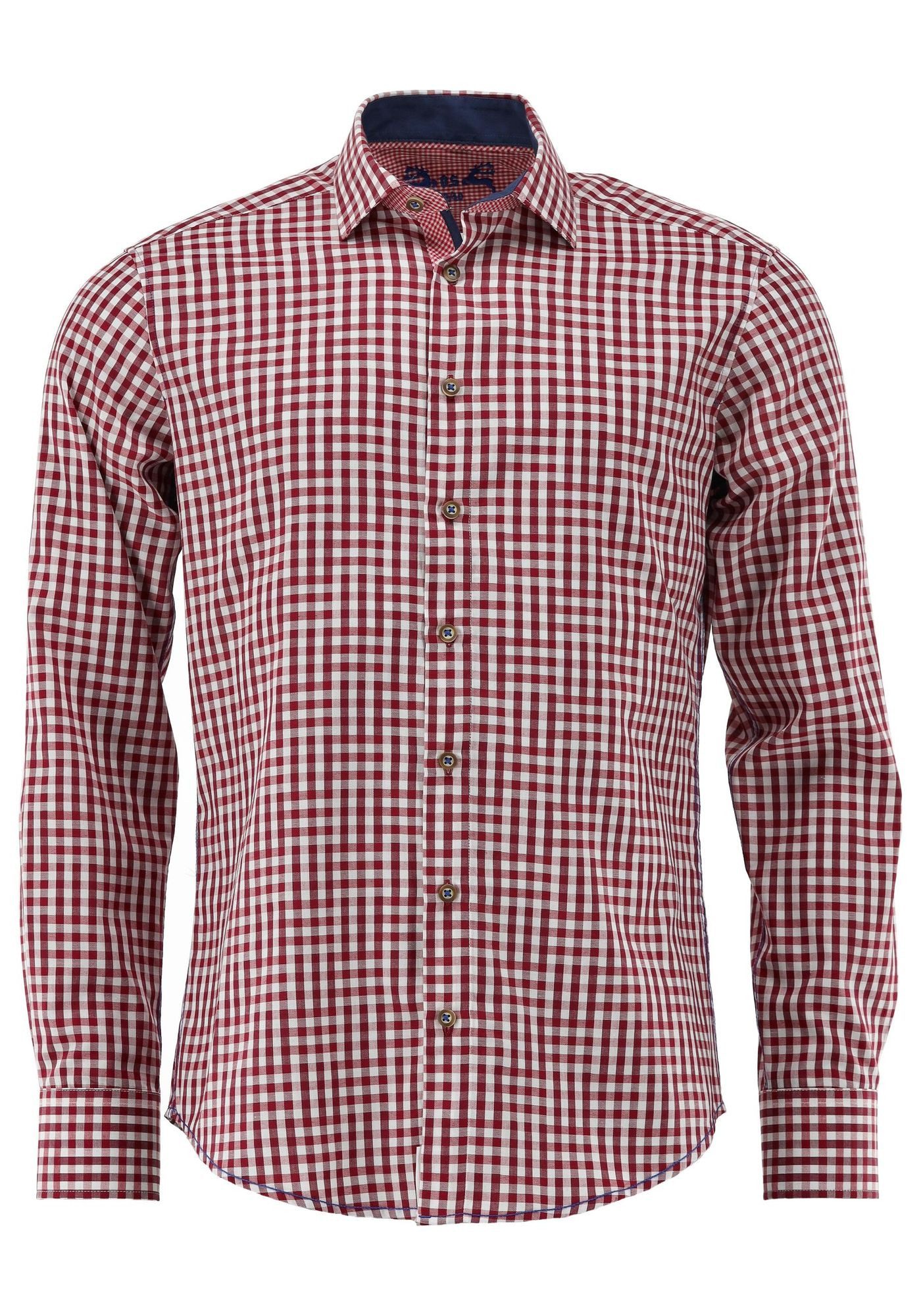 OS Trachten Trachtenhemd Zufir Langarmhemd mit Haifischkragen günstig online kaufen