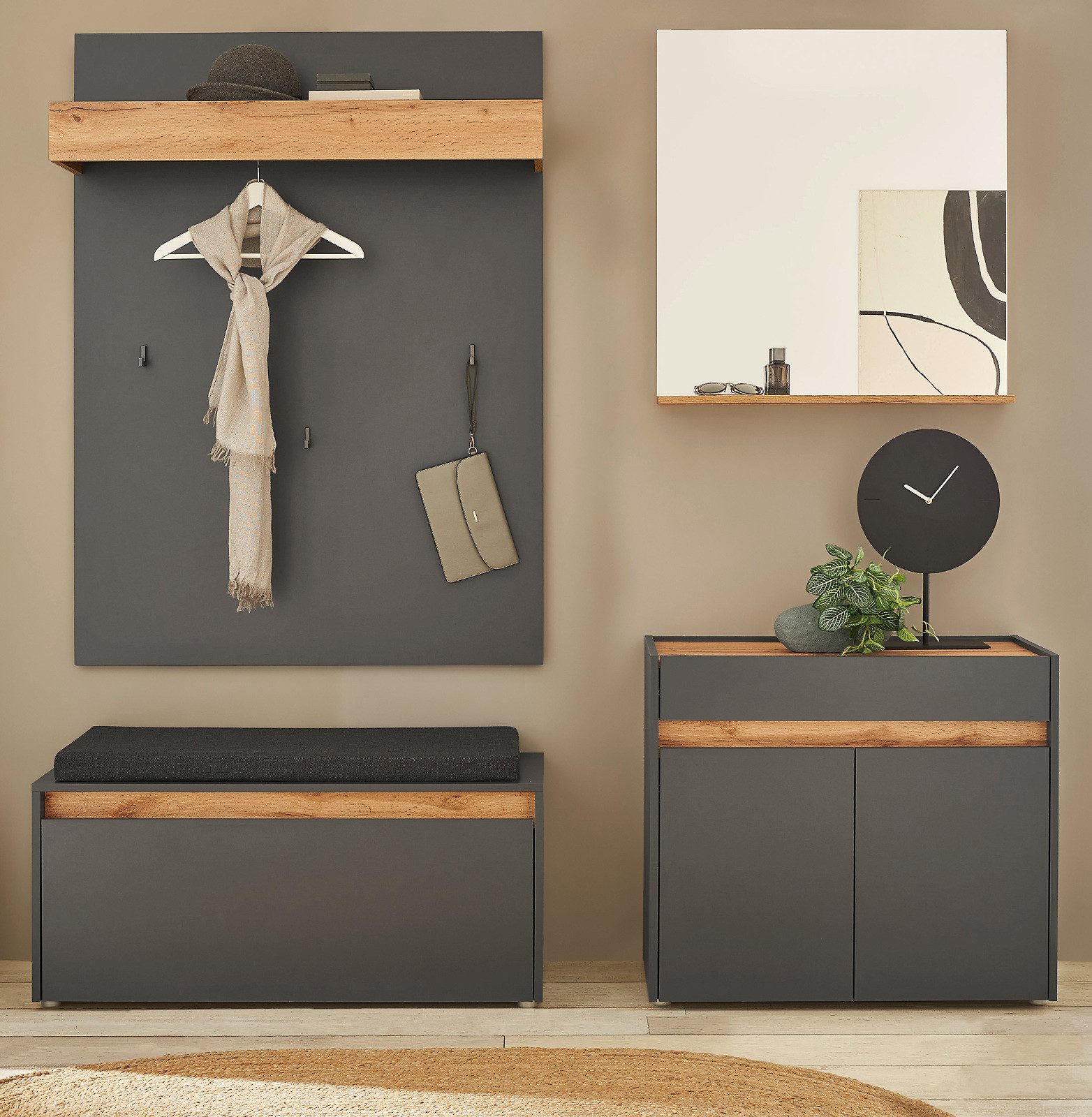 Furn.Design Garderoben-Set Center, (Kombination in grau günstig online kaufen