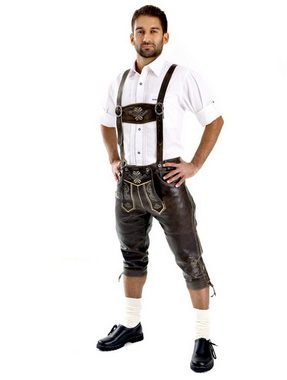 Almbock Trachtenlederhose Lederhose Herren Ferdinand (2-tlg) dunkelbraun