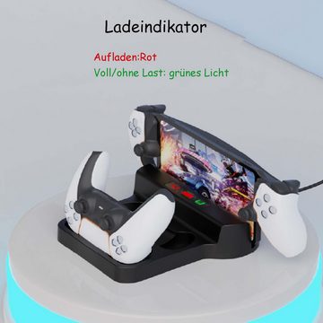 Tadow PS5 Portal Ladestation,PS5 Controller Ladegerät,Aufbewahrungsständer Controller-Ladestation (Lädt sowohl PSP- als auch PS5-Controller gleichzeitig auf)