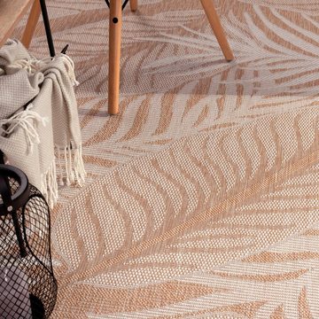Teppich Illusion 326, Paco Home, rechteckig, Höhe: 4 mm, Flachgewebe, Blätter Motiv, In- und Outdoor geeignet