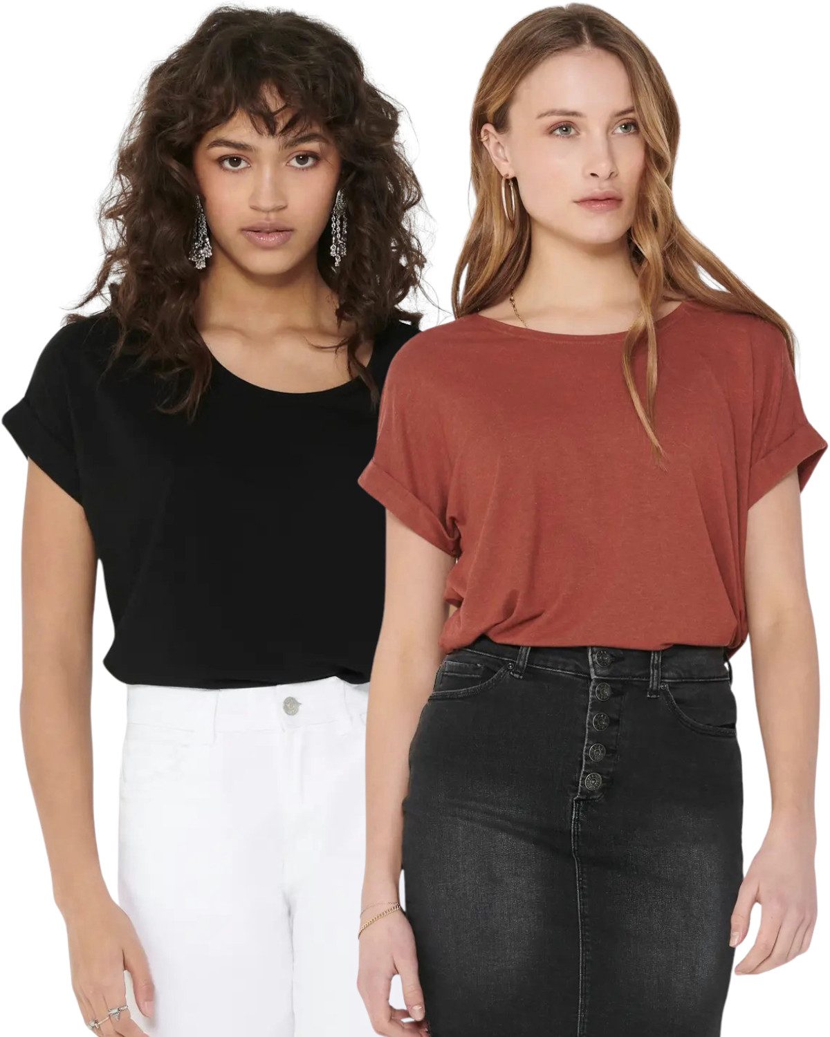 ONLY T-Shirt Stilvolles Basic Shirt mit günstig online kaufen